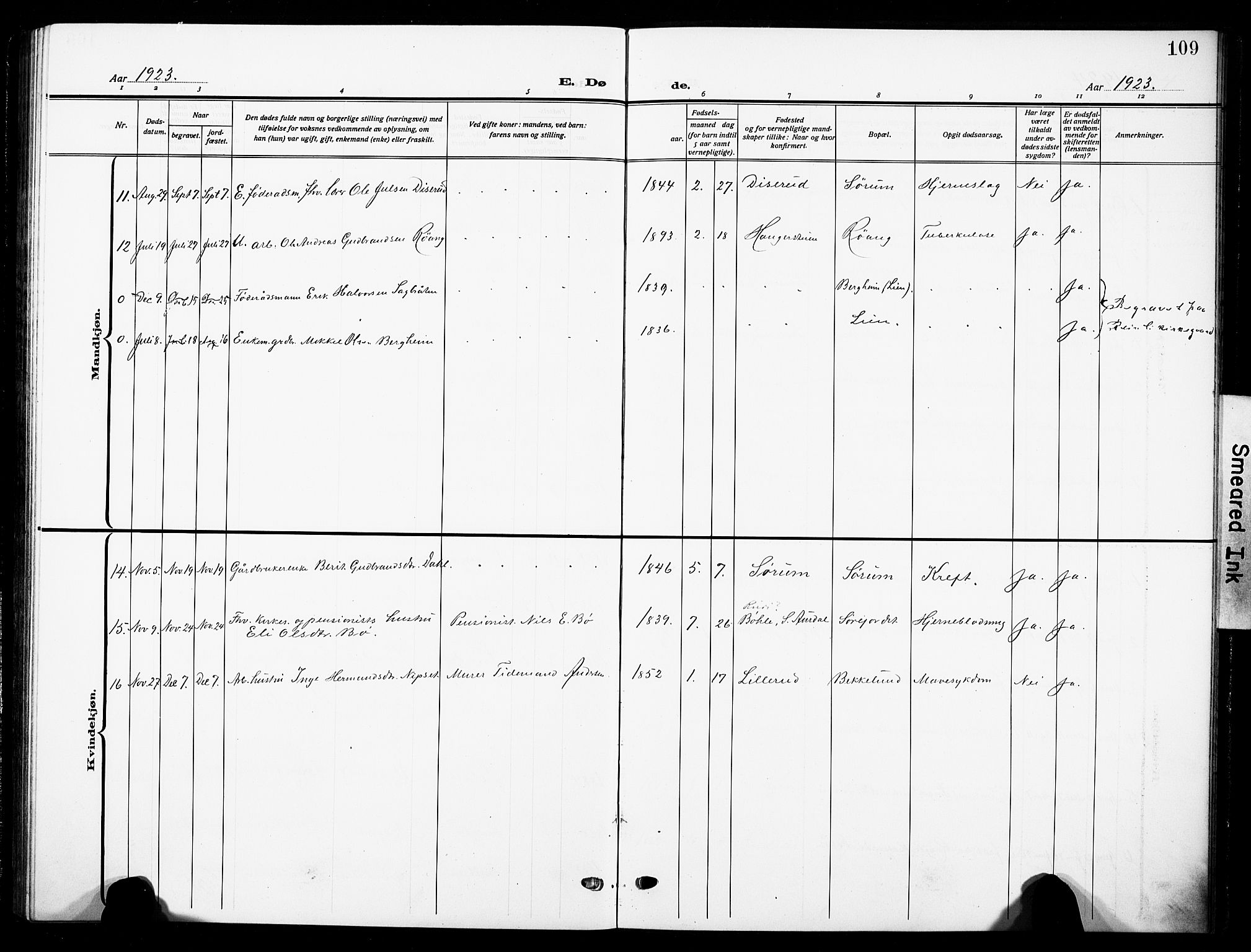 Nord-Aurdal prestekontor, SAH/PREST-132/H/Ha/Hab/L0016: Parish register (copy) no. 16, 1920-1932, p. 109