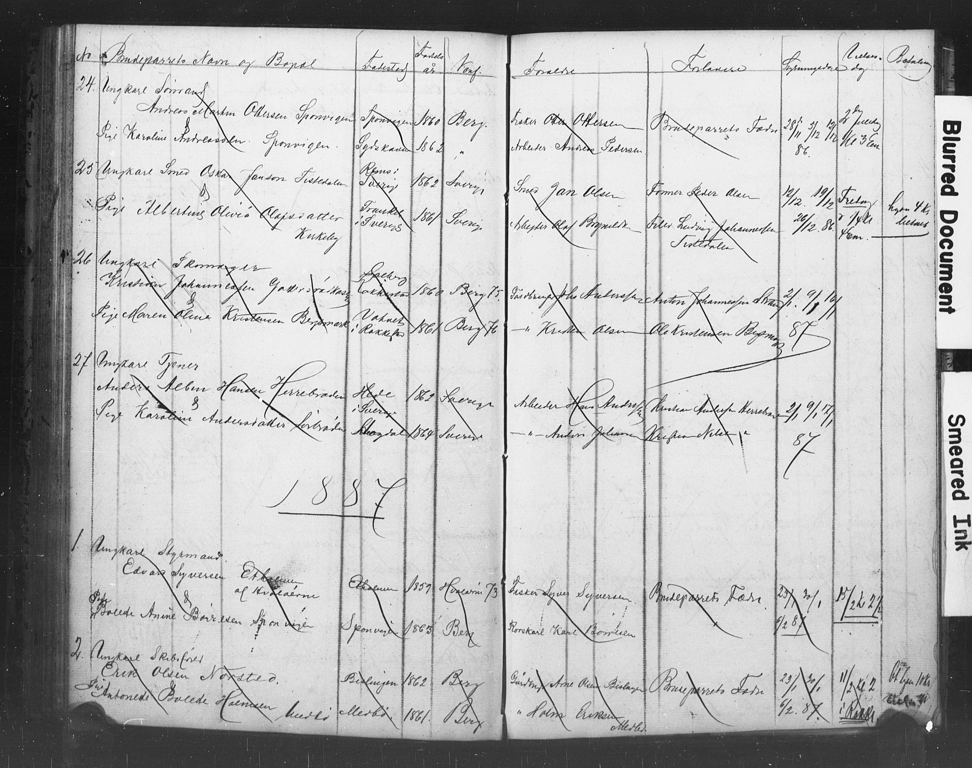 Berg prestekontor Kirkebøker, AV/SAO-A-10902/H/Ha/L0001: Banns register no. I 1, 1857-1894