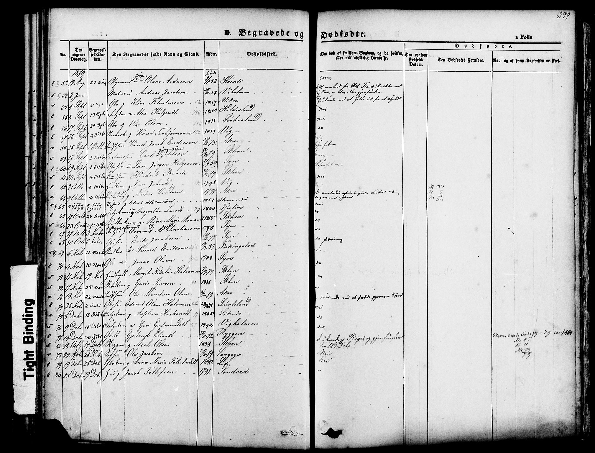 Skudenes sokneprestkontor, SAST/A -101849/H/Ha/Haa/L0006: Parish register (official) no. A 4, 1864-1881, p. 379