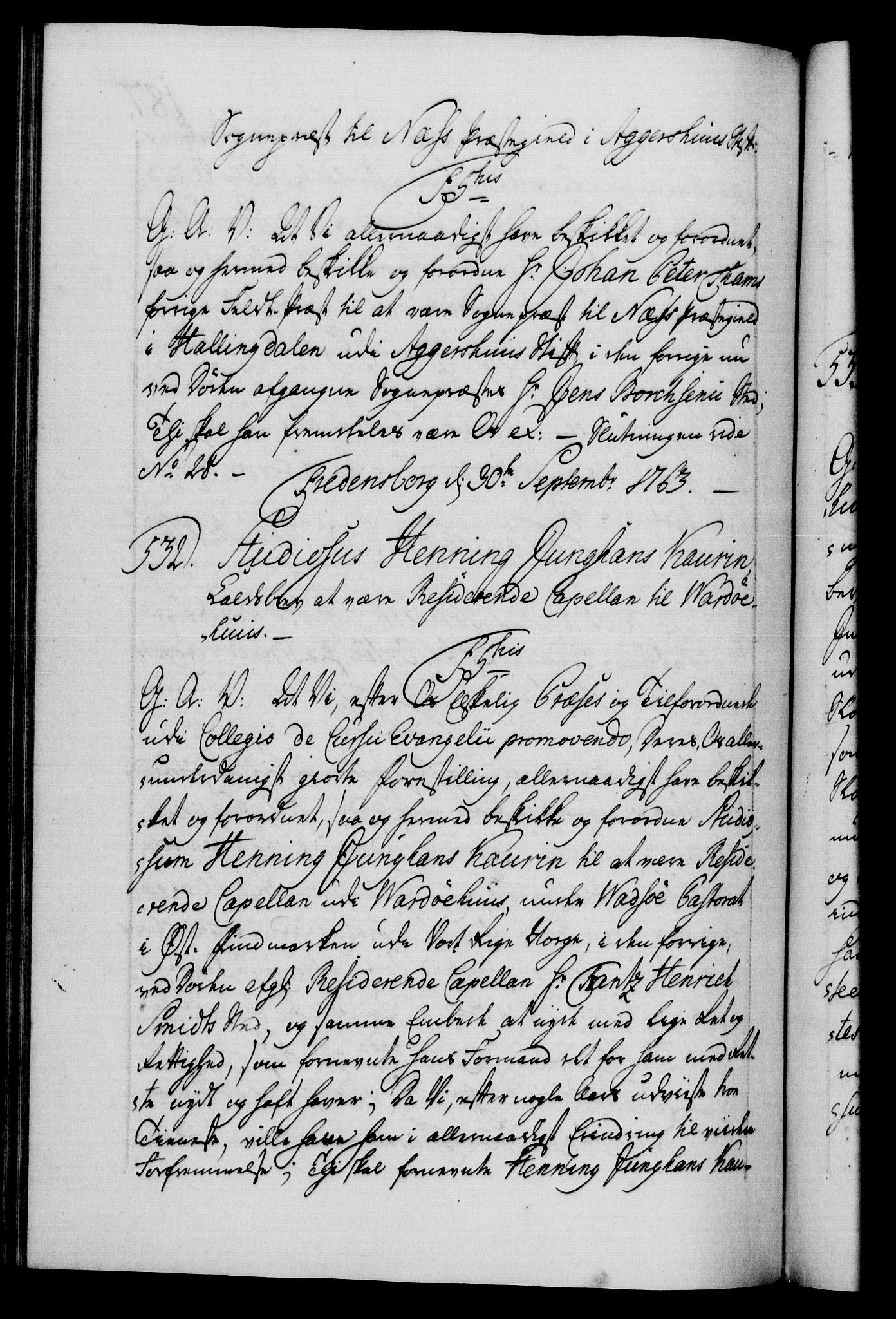 Danske Kanselli 1572-1799, RA/EA-3023/F/Fc/Fca/Fcaa/L0042: Norske registre, 1763-1766, p. 187b