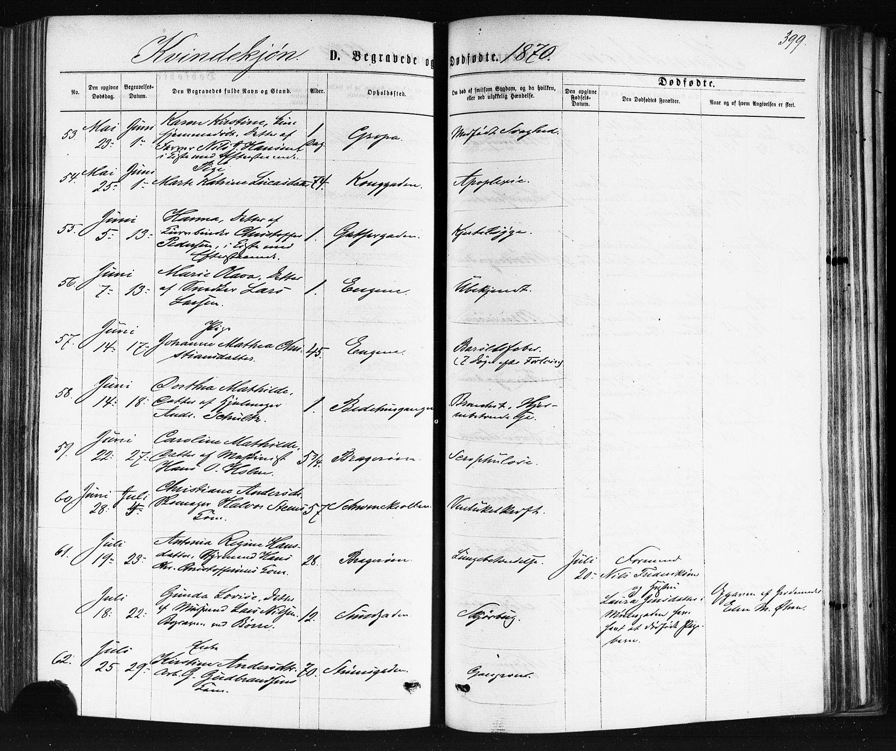 Bragernes kirkebøker, AV/SAKO-A-6/F/Fb/L0004: Parish register (official) no. II 4, 1869-1875, p. 399