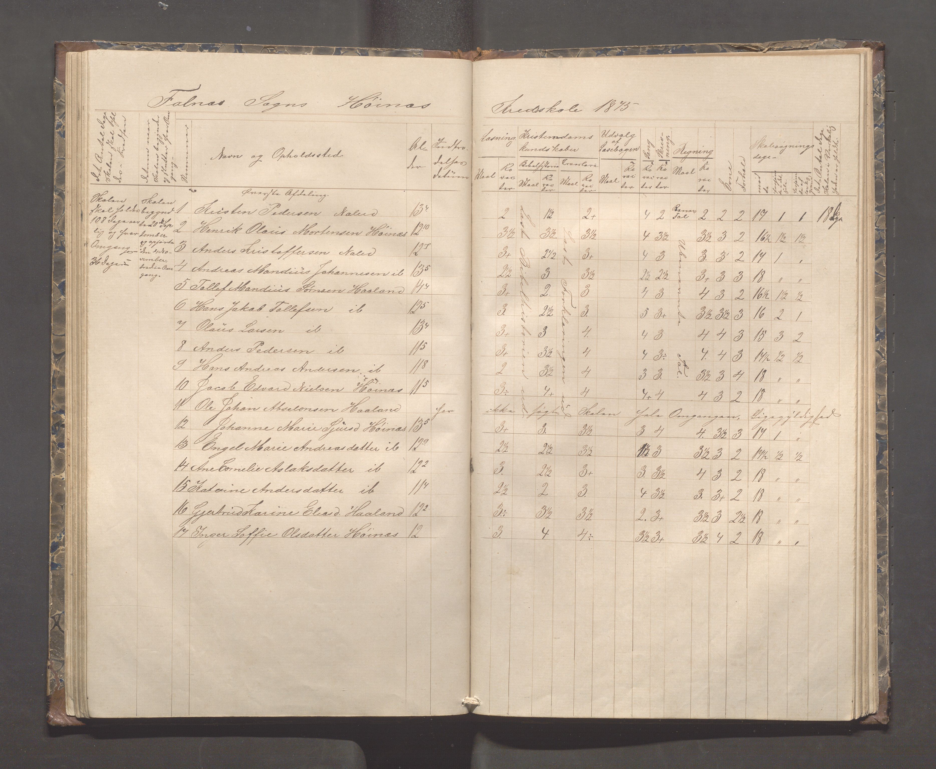 Skudenes kommune - Syre - Høynes skole, IKAR/A-307/H/L0003: Skoleprotokoll - Syre, Høynes og Hillesland, 1869-1875, p. 49