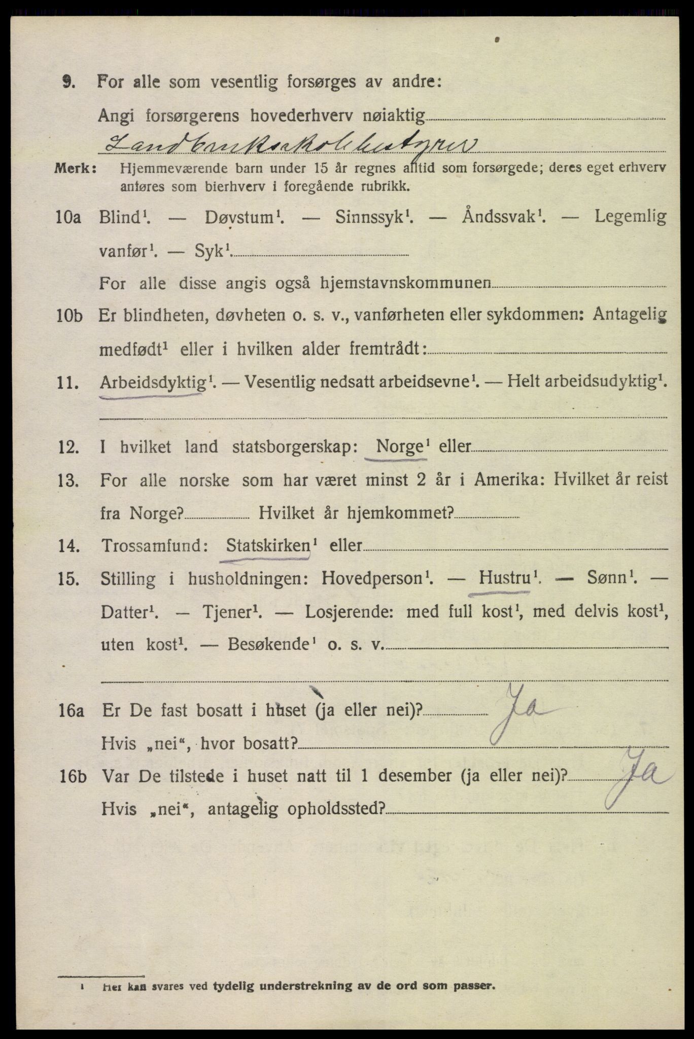 SAK, 1920 census for Søgne, 1920, p. 2184