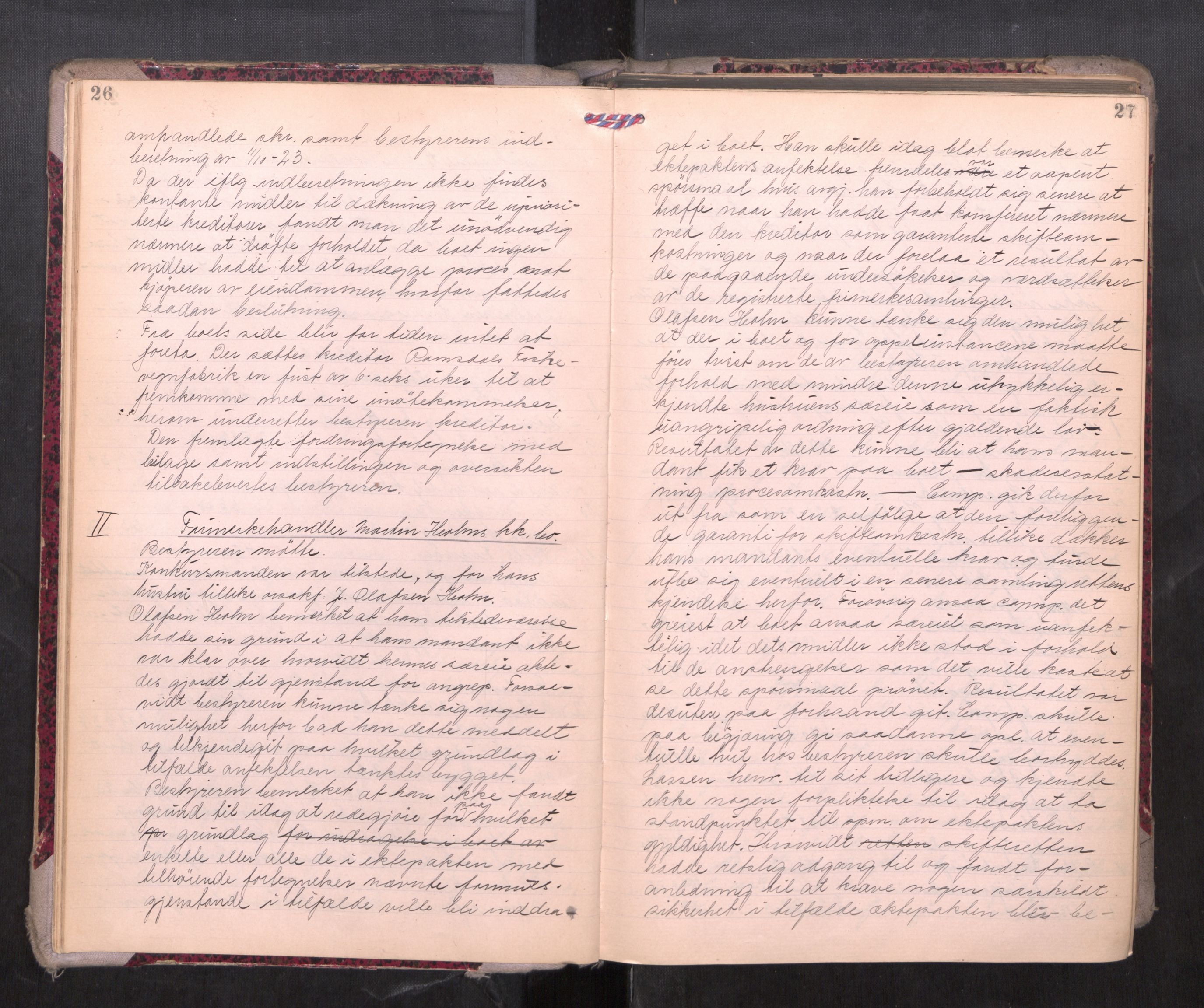 Romsdal sorenskriveri, AV/SAT-A-4149/1/3/3B/L0010: Skiftebehandlingsprotokoll, 1923-1925, p. 26-27
