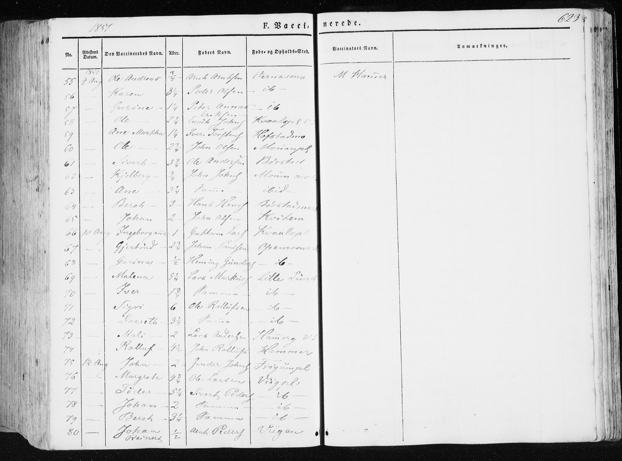 Ministerialprotokoller, klokkerbøker og fødselsregistre - Nord-Trøndelag, AV/SAT-A-1458/709/L0074: Parish register (official) no. 709A14, 1845-1858, p. 623