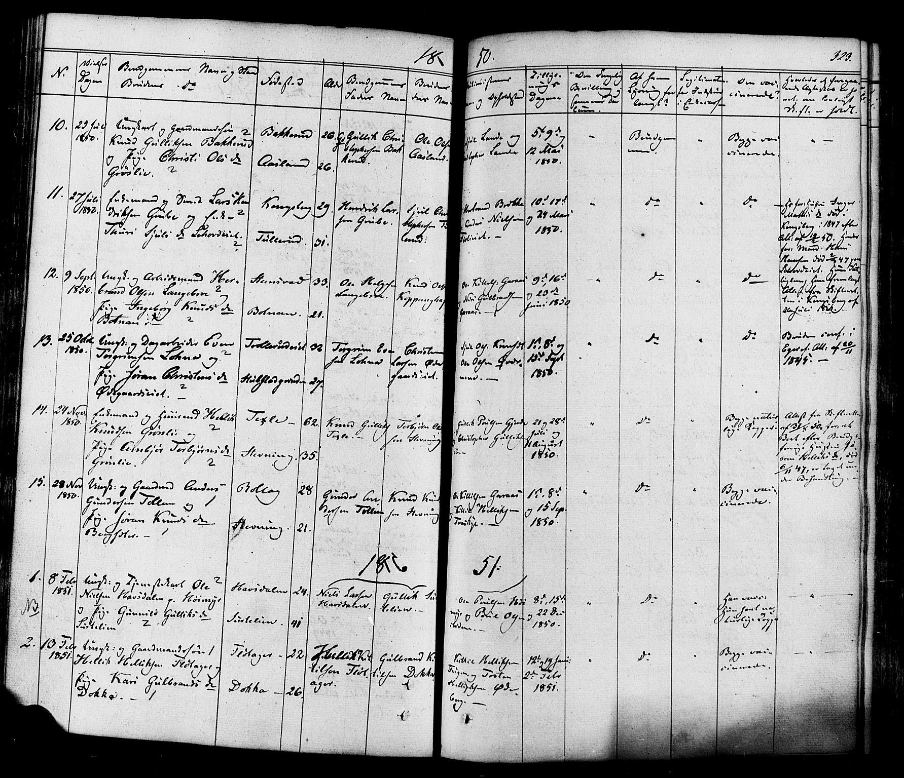 Flesberg kirkebøker, SAKO/A-18/F/Fa/L0006: Parish register (official) no. I 6, 1834-1860, p. 323
