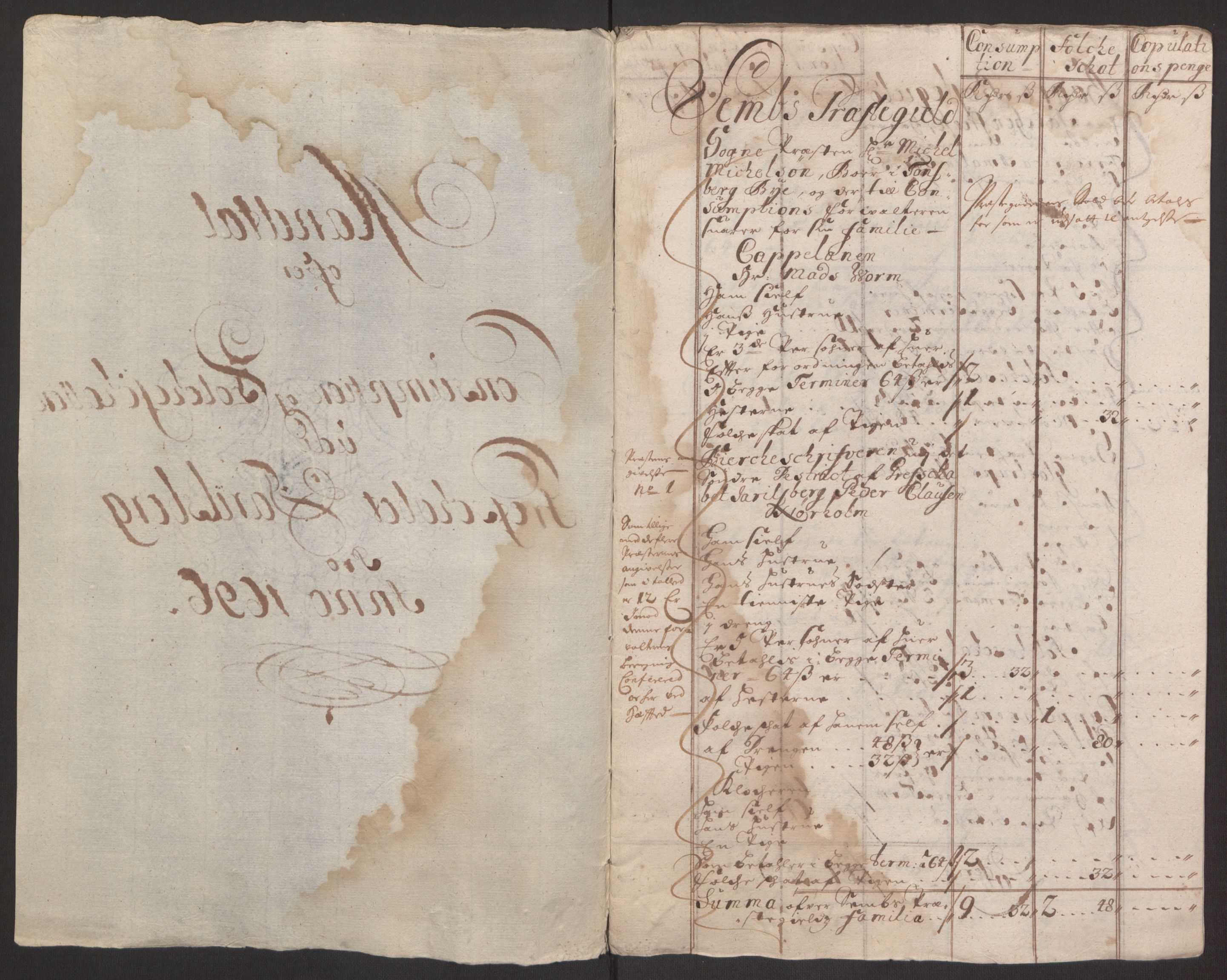 Rentekammeret inntil 1814, Reviderte regnskaper, Fogderegnskap, RA/EA-4092/R32/L1867: Fogderegnskap Jarlsberg grevskap, 1694-1696, p. 276
