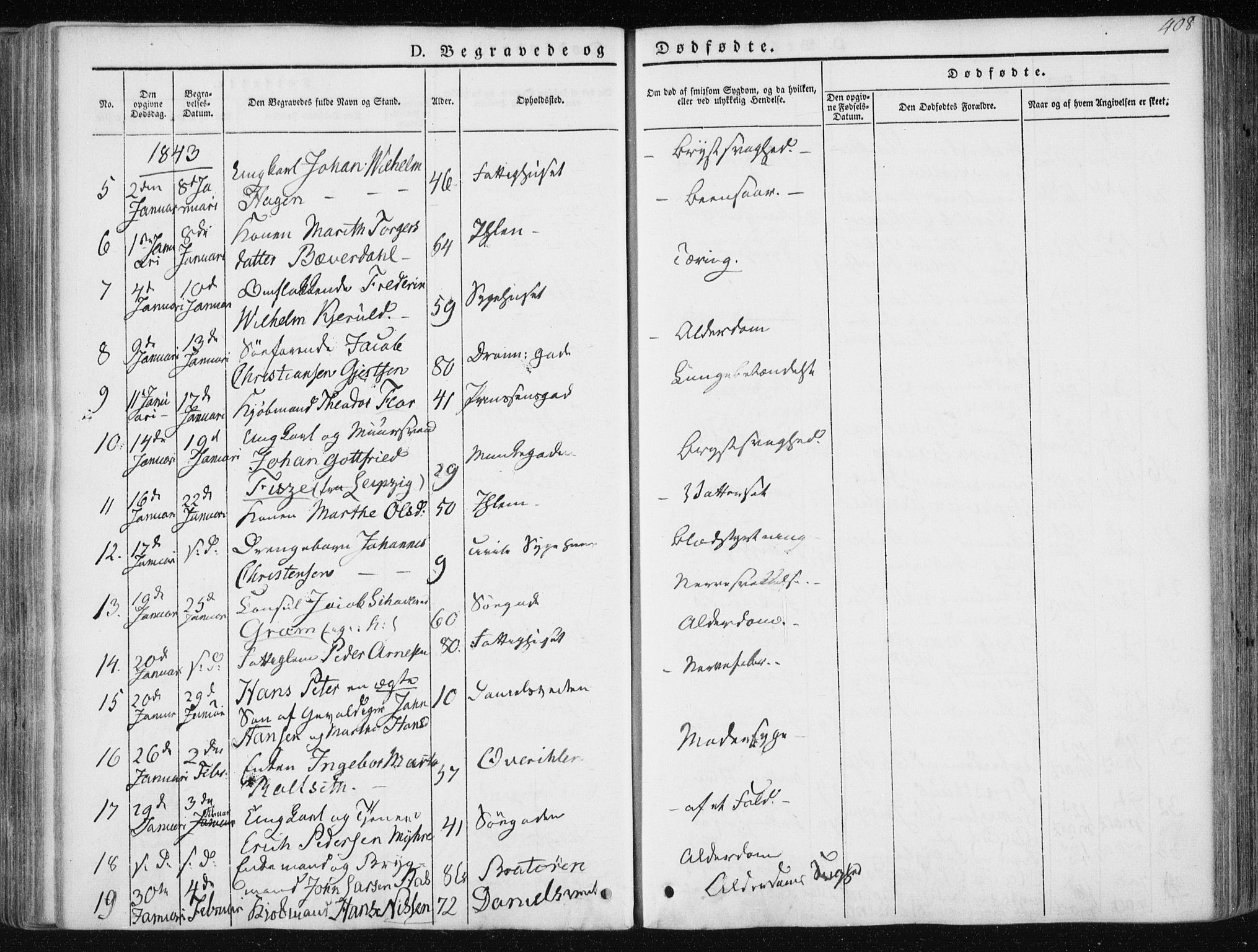 Ministerialprotokoller, klokkerbøker og fødselsregistre - Sør-Trøndelag, SAT/A-1456/601/L0049: Parish register (official) no. 601A17, 1839-1847, p. 408