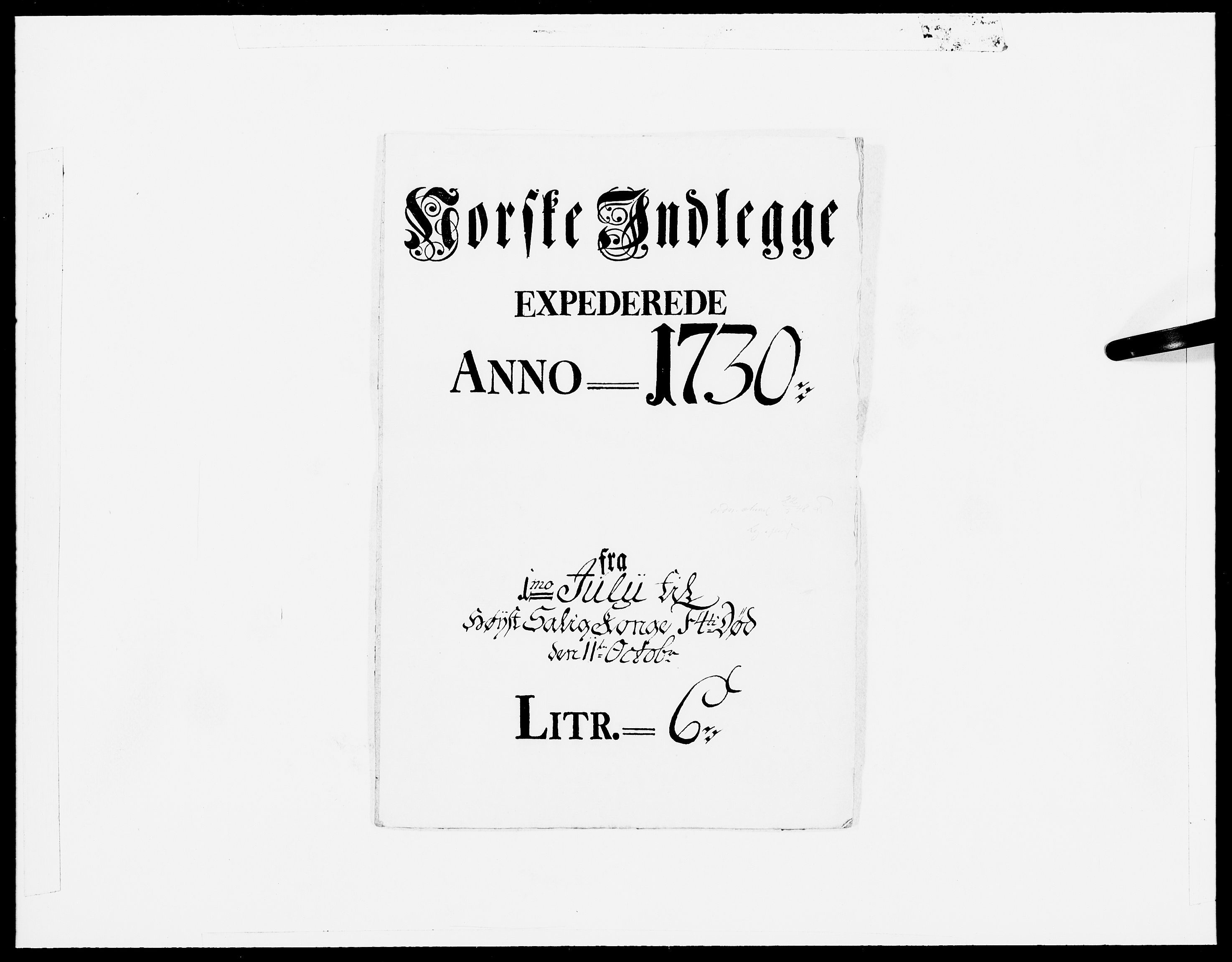 Danske Kanselli 1572-1799, AV/RA-EA-3023/F/Fc/Fcc/Fcca/L0107: Norske innlegg 1572-1799, 1730, p. 1