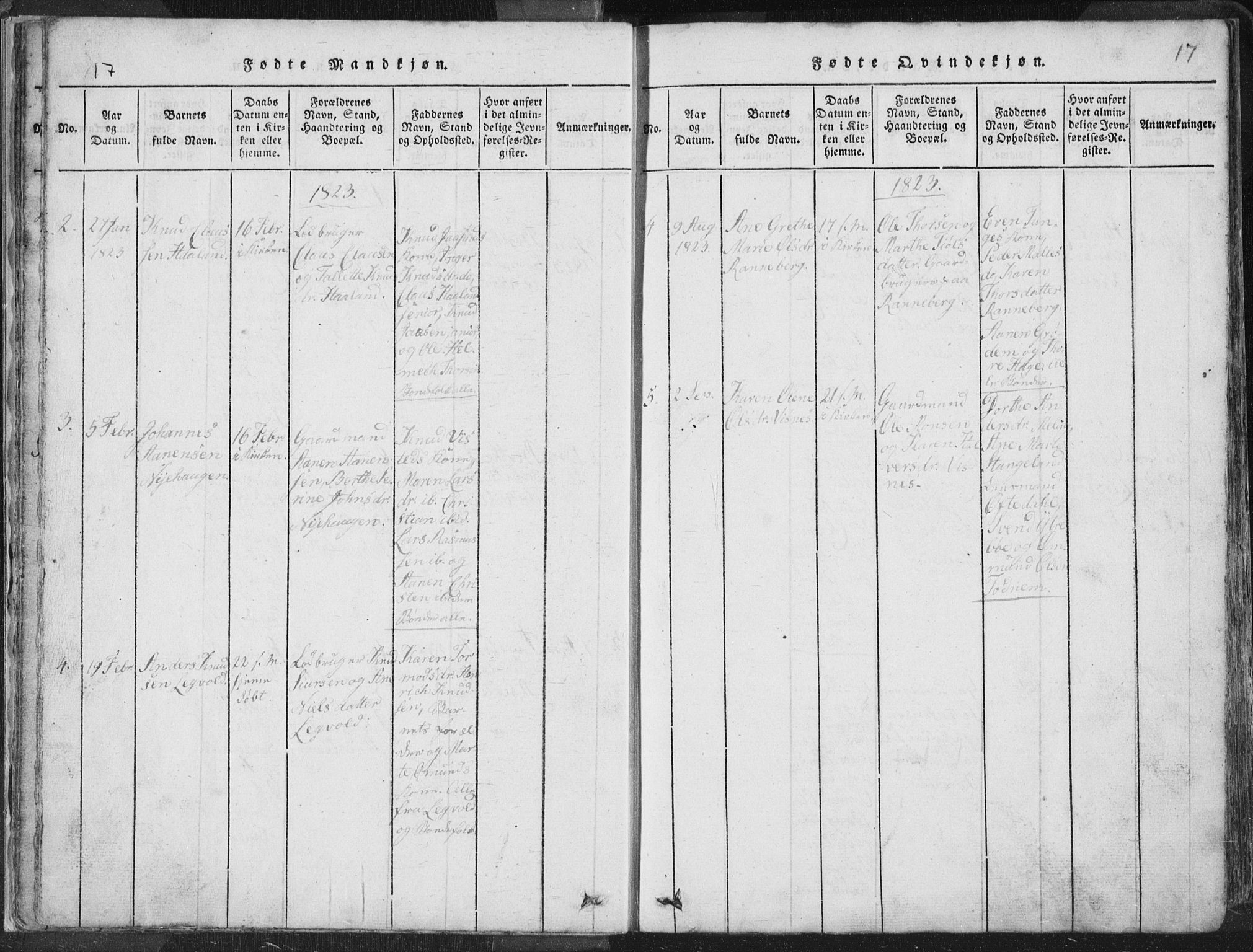 Hetland sokneprestkontor, AV/SAST-A-101826/30/30BA/L0001: Parish register (official) no. A 1, 1816-1856, p. 17