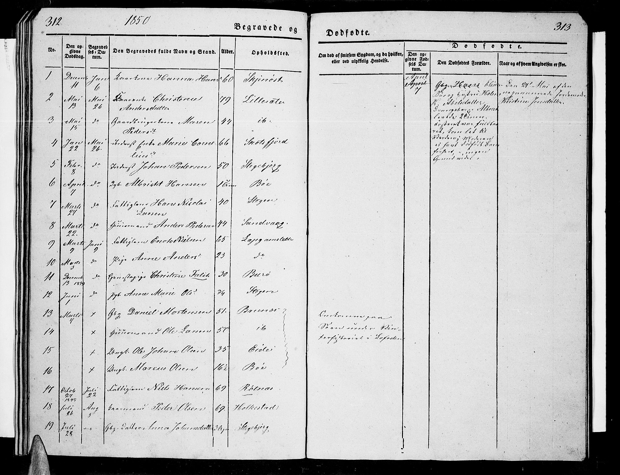 Ministerialprotokoller, klokkerbøker og fødselsregistre - Nordland, SAT/A-1459/855/L0813: Parish register (copy) no. 855C02, 1836-1850, p. 312-313