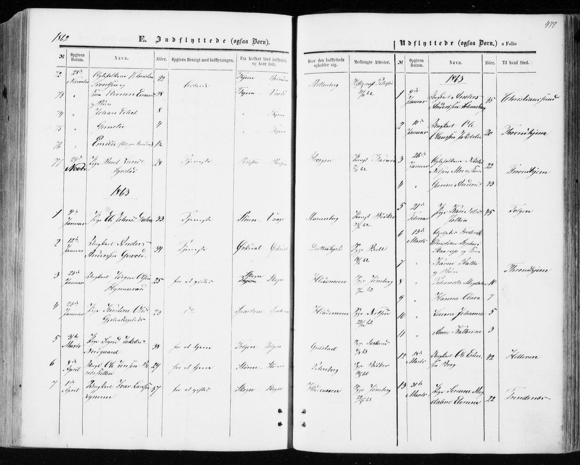 Ministerialprotokoller, klokkerbøker og fødselsregistre - Sør-Trøndelag, AV/SAT-A-1456/606/L0292: Parish register (official) no. 606A07, 1856-1865, p. 479