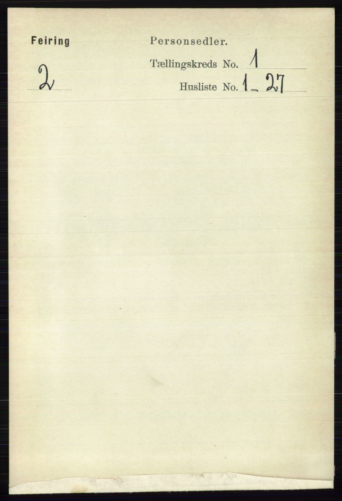 RA, 1891 census for 0240 Feiring, 1891, p. 111