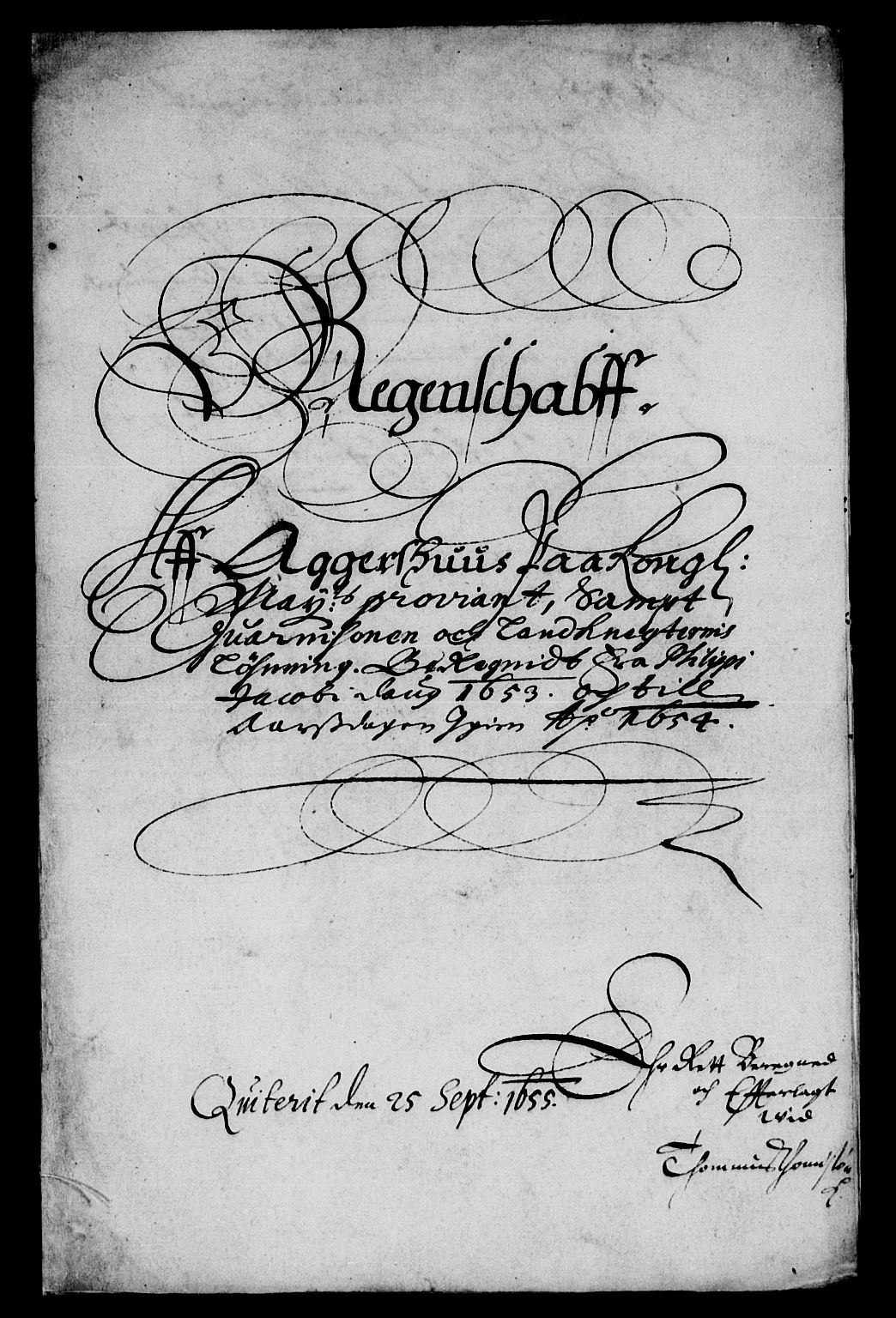 Rentekammeret inntil 1814, Reviderte regnskaper, Lensregnskaper, RA/EA-5023/R/Rb/Rba/L0220: Akershus len, 1653-1654