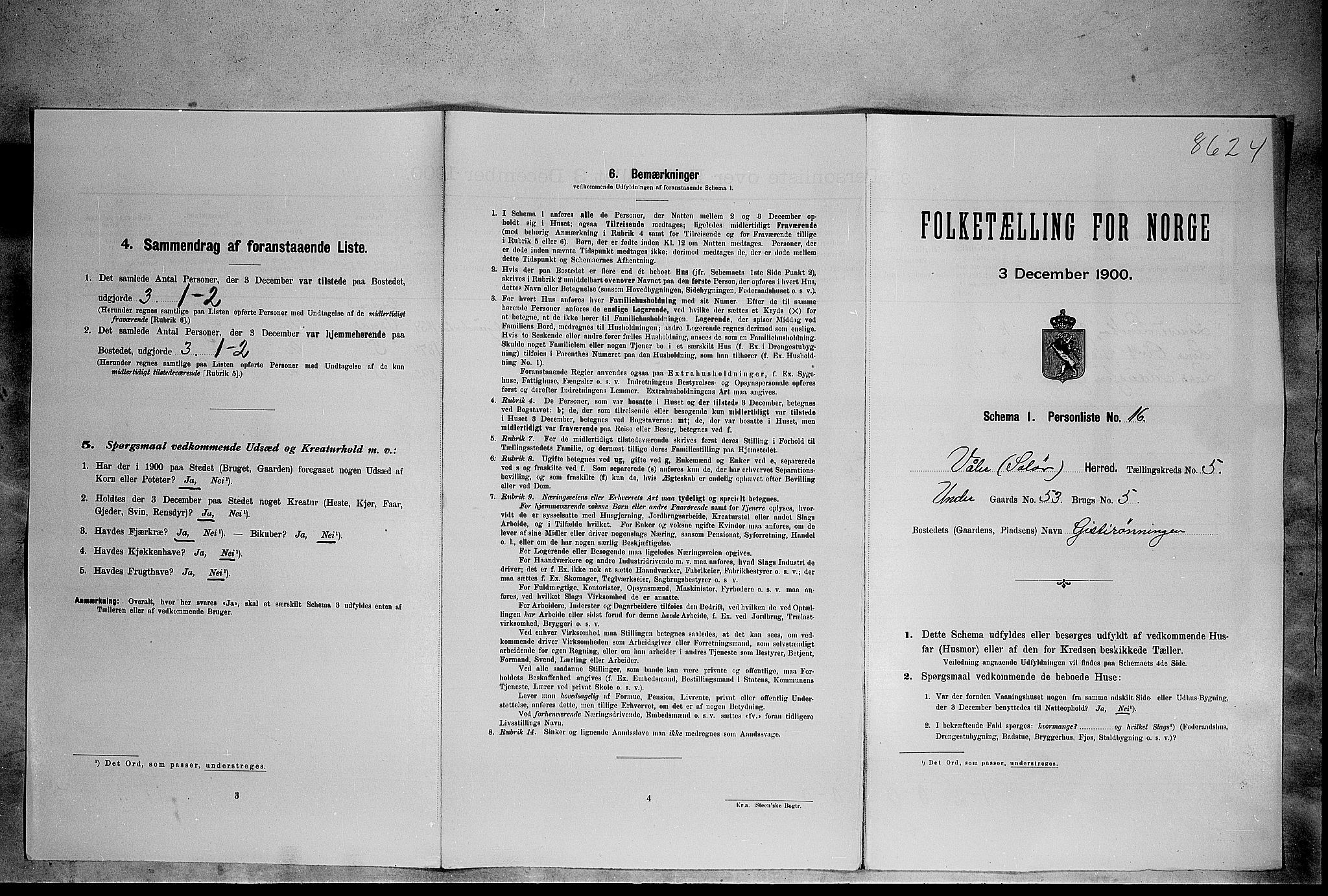 SAH, 1900 census for Våler, 1900, p. 671