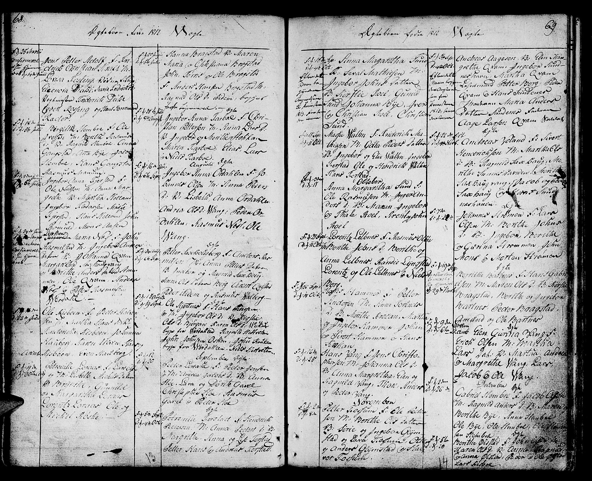 Ministerialprotokoller, klokkerbøker og fødselsregistre - Nord-Trøndelag, SAT/A-1458/730/L0274: Parish register (official) no. 730A03, 1802-1816, p. 68-69