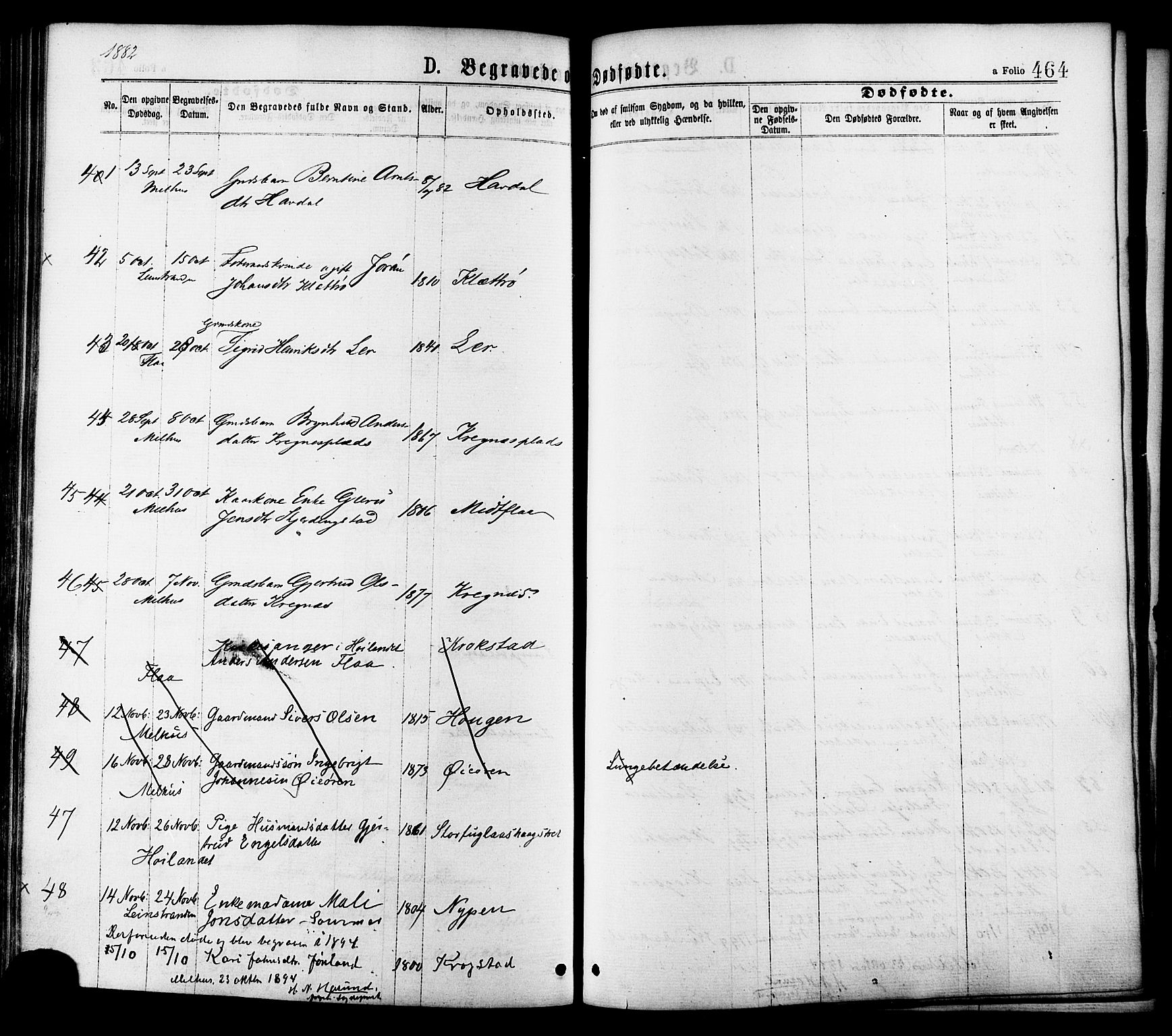 Ministerialprotokoller, klokkerbøker og fødselsregistre - Sør-Trøndelag, AV/SAT-A-1456/691/L1079: Parish register (official) no. 691A11, 1873-1886, p. 464