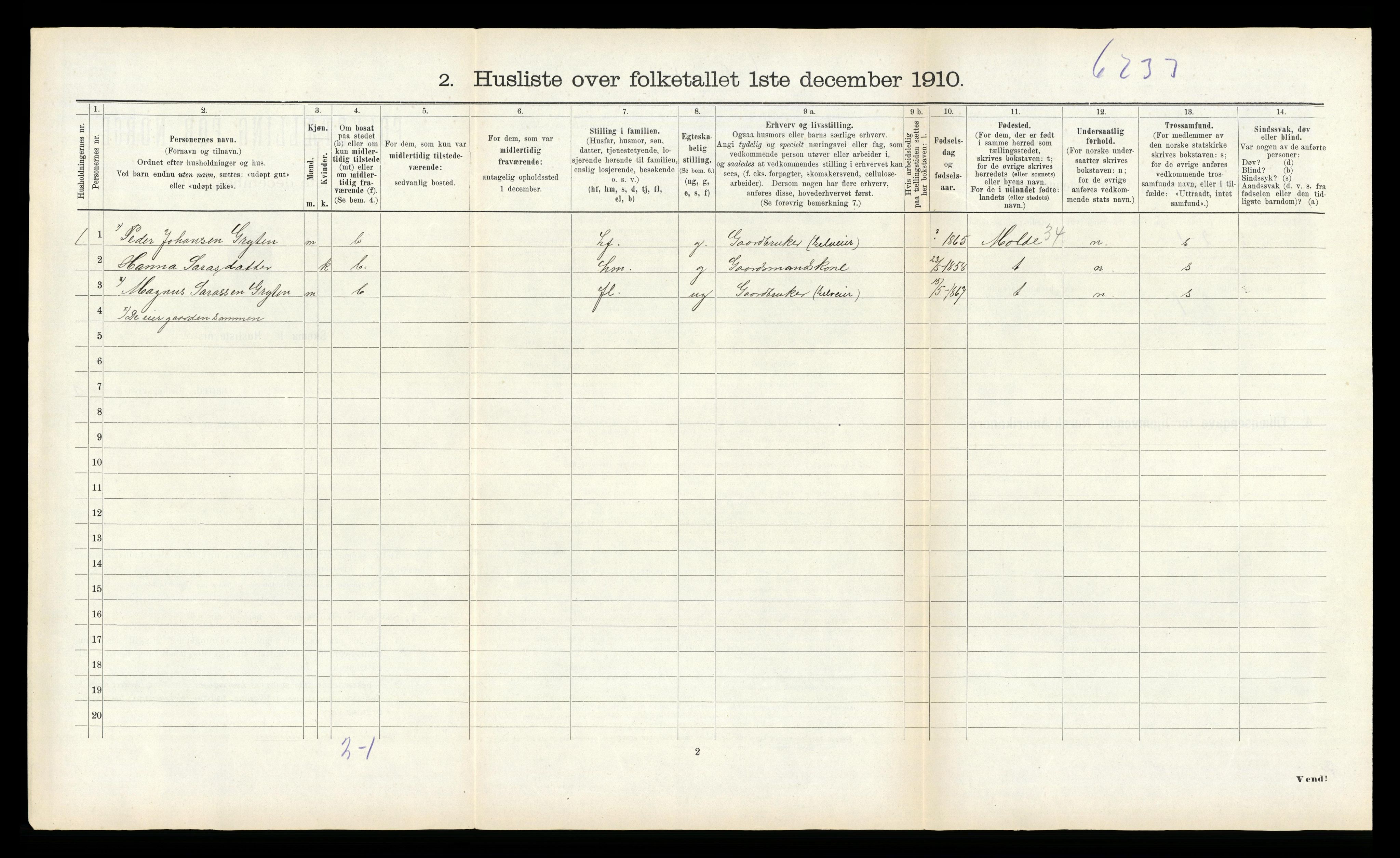 RA, 1910 census for Hitra, 1910, p. 510