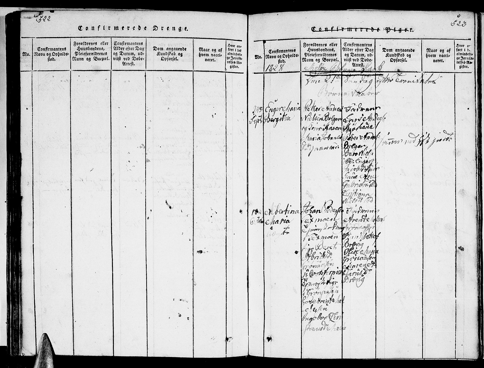 Ministerialprotokoller, klokkerbøker og fødselsregistre - Nordland, AV/SAT-A-1459/841/L0617: Parish register (copy) no. 841C01 /2, 1820-1830, p. 522-523