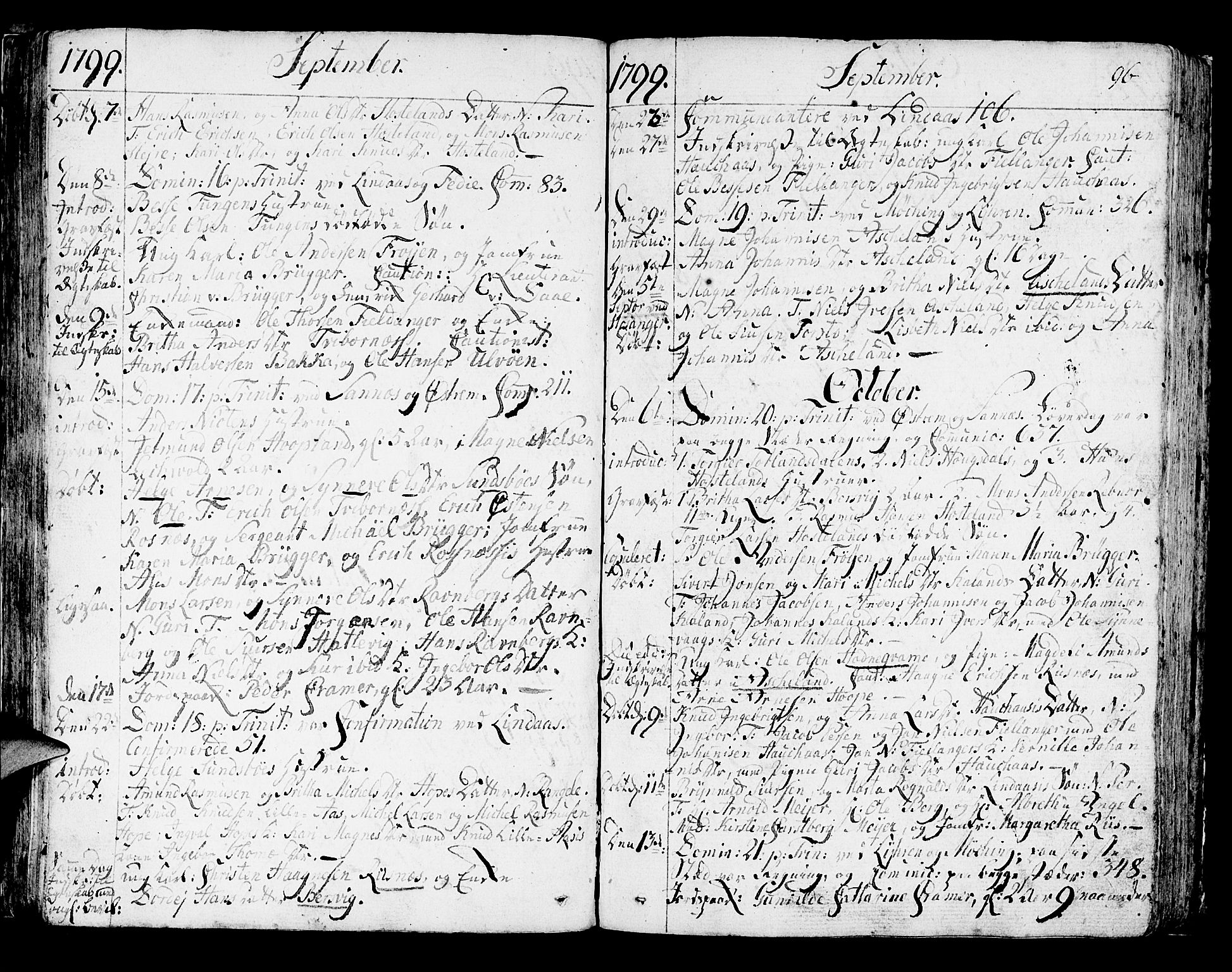 Lindås Sokneprestembete, SAB/A-76701/H/Haa: Parish register (official) no. A 5, 1791-1813, p. 96