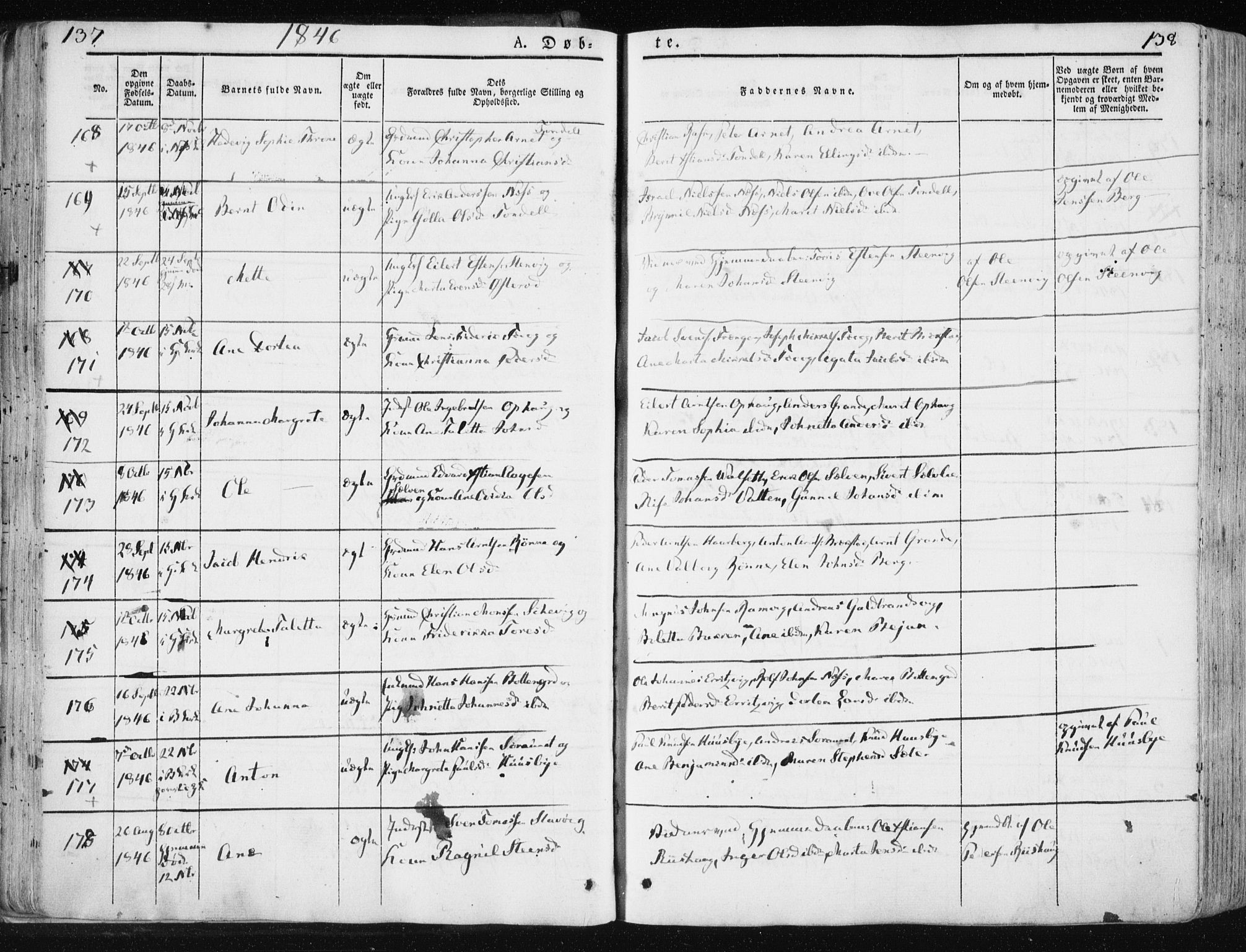 Ministerialprotokoller, klokkerbøker og fødselsregistre - Sør-Trøndelag, SAT/A-1456/659/L0736: Parish register (official) no. 659A06, 1842-1856, p. 137-138