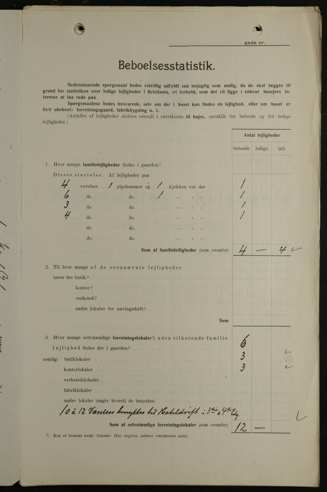 OBA, Municipal Census 1908 for Kristiania, 1908, p. 43536