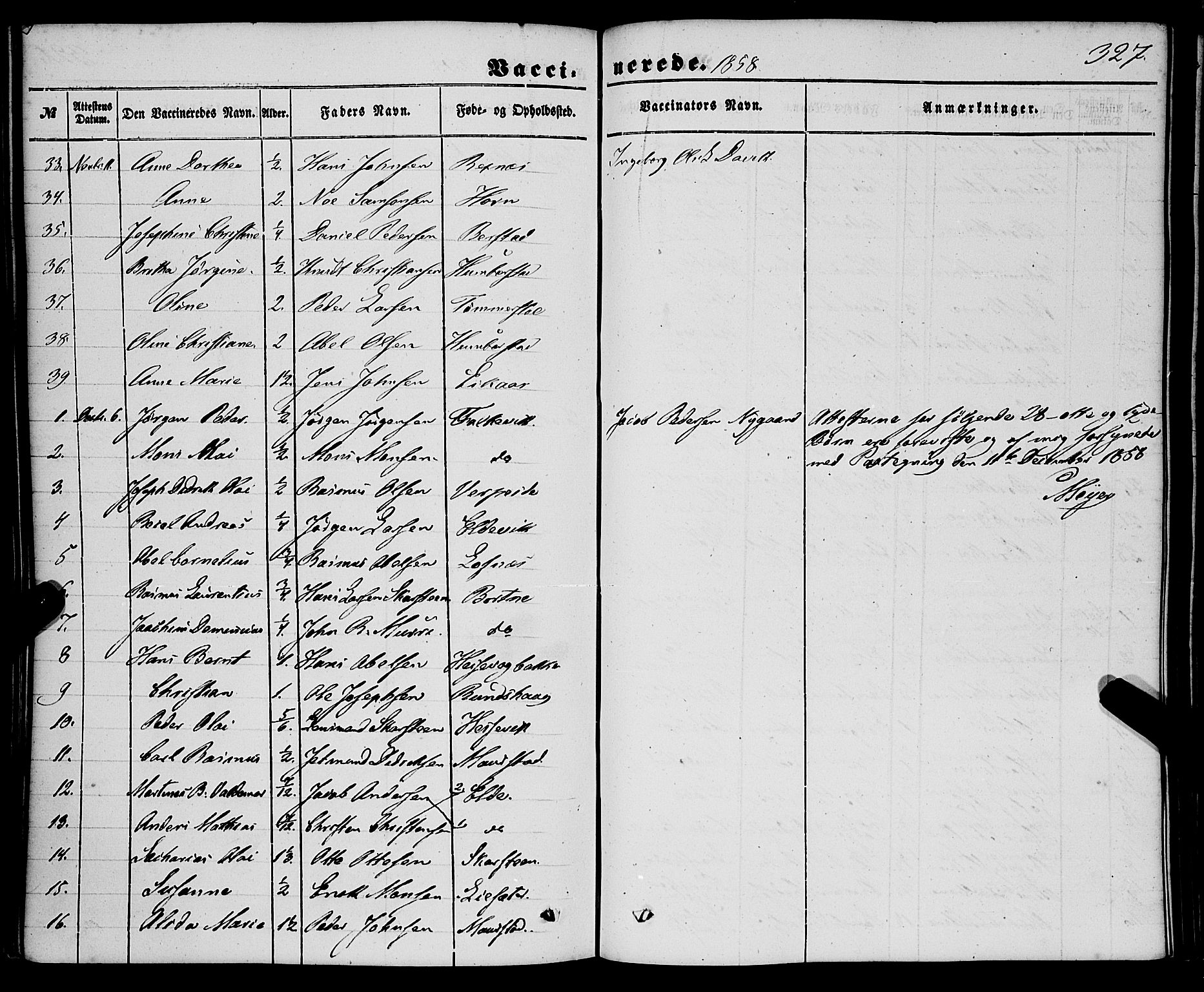 Davik sokneprestembete, AV/SAB-A-79701/H/Haa/Haaa/L0005: Parish register (official) no. A 5, 1850-1866, p. 327