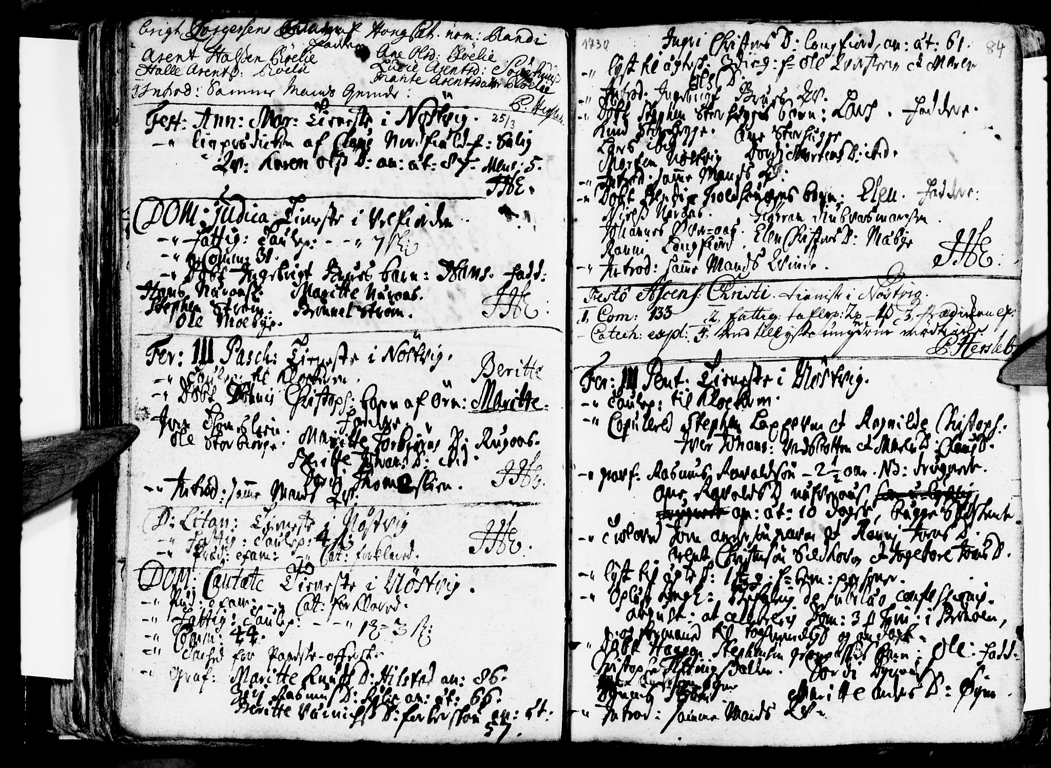 Ministerialprotokoller, klokkerbøker og fødselsregistre - Nordland, AV/SAT-A-1459/814/L0221: Parish register (official) no. 814A02, 1718-1762, p. 84