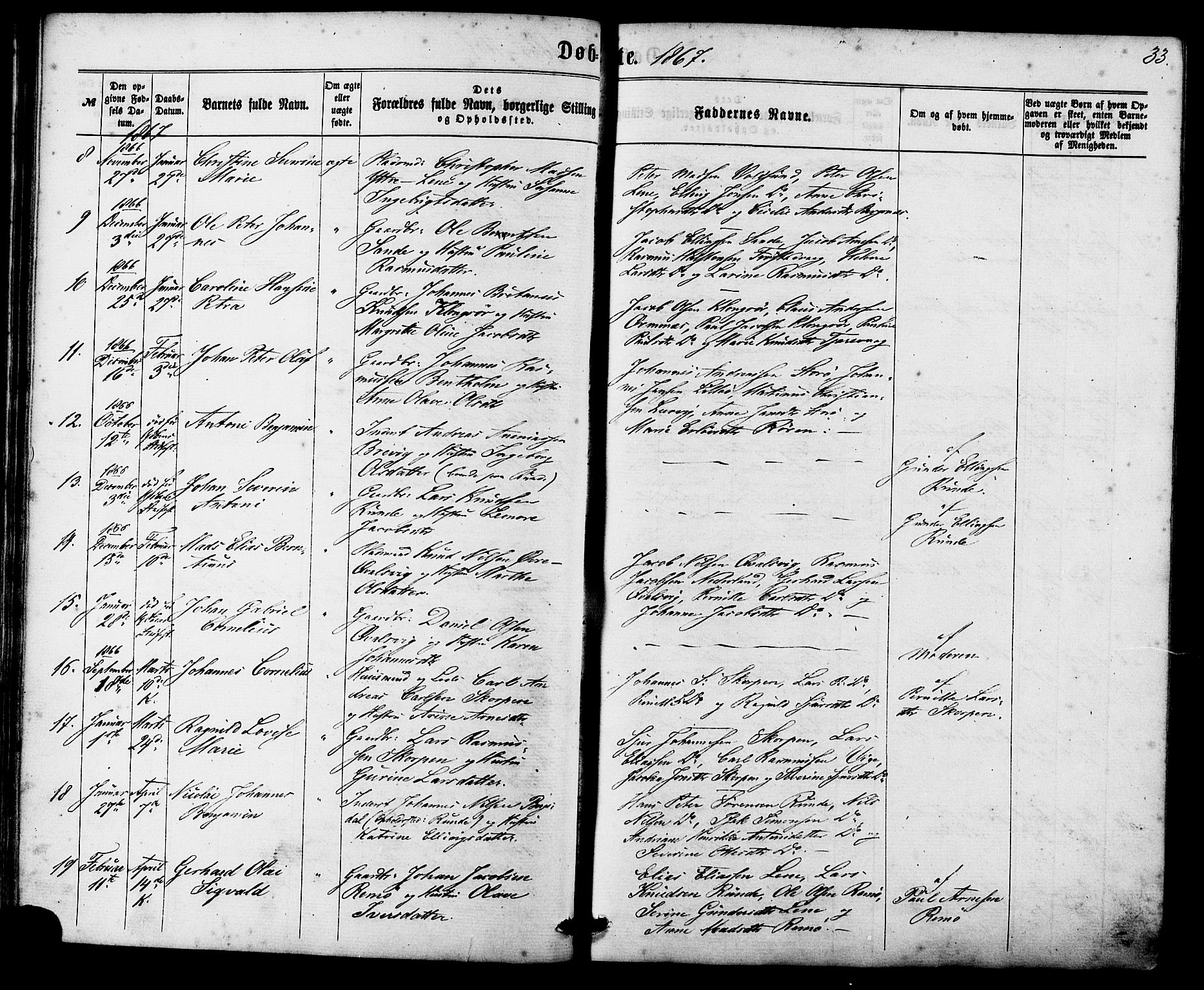 Ministerialprotokoller, klokkerbøker og fødselsregistre - Møre og Romsdal, SAT/A-1454/507/L0071: Parish register (official) no. 507A06, 1863-1878, p. 33