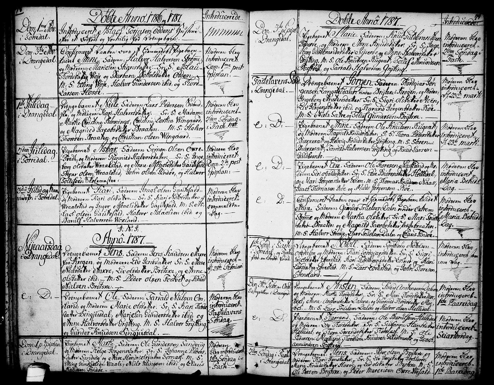 Drangedal kirkebøker, SAKO/A-258/F/Fa/L0003: Parish register (official) no. 3, 1768-1814, p. 78-79