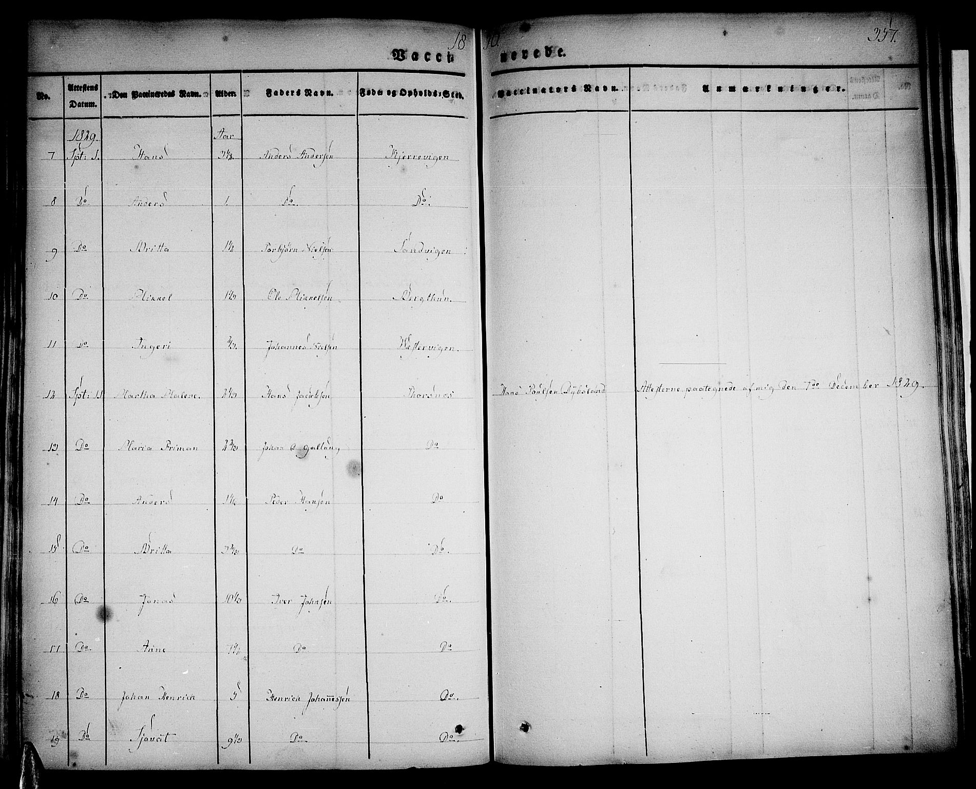 Strandebarm sokneprestembete, AV/SAB-A-78401/H/Haa: Parish register (official) no. A 6, 1826-1843, p. 357