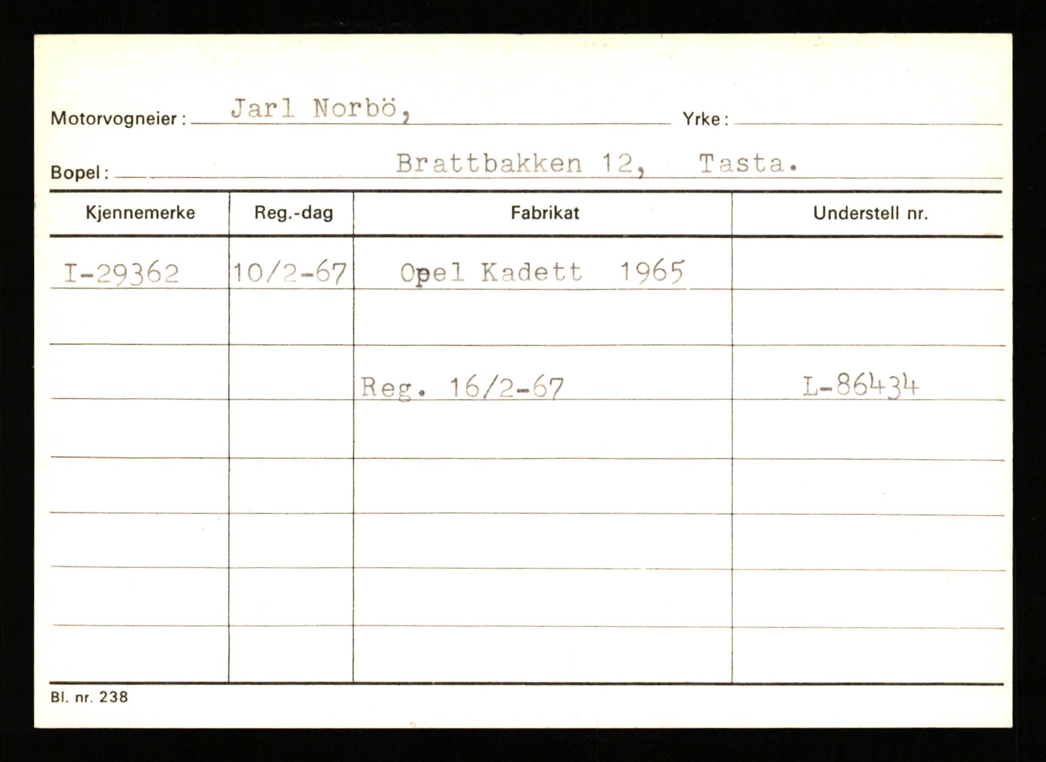 Stavanger trafikkstasjon, AV/SAST-A-101942/0/G/L0005: Registreringsnummer: 23000 - 34245, 1930-1971, p. 1995