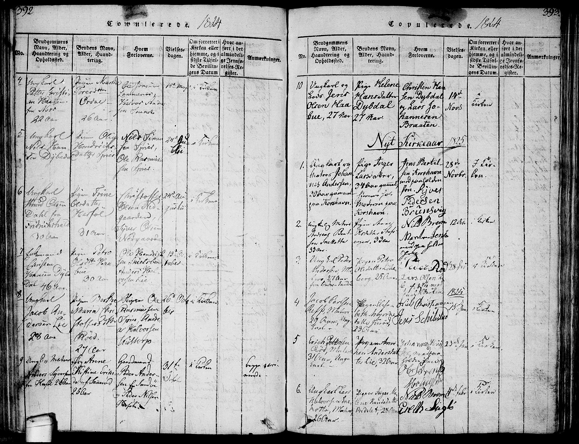 Hvaler prestekontor Kirkebøker, AV/SAO-A-2001/F/Fa/L0005: Parish register (official) no. I 5, 1816-1845, p. 392-393