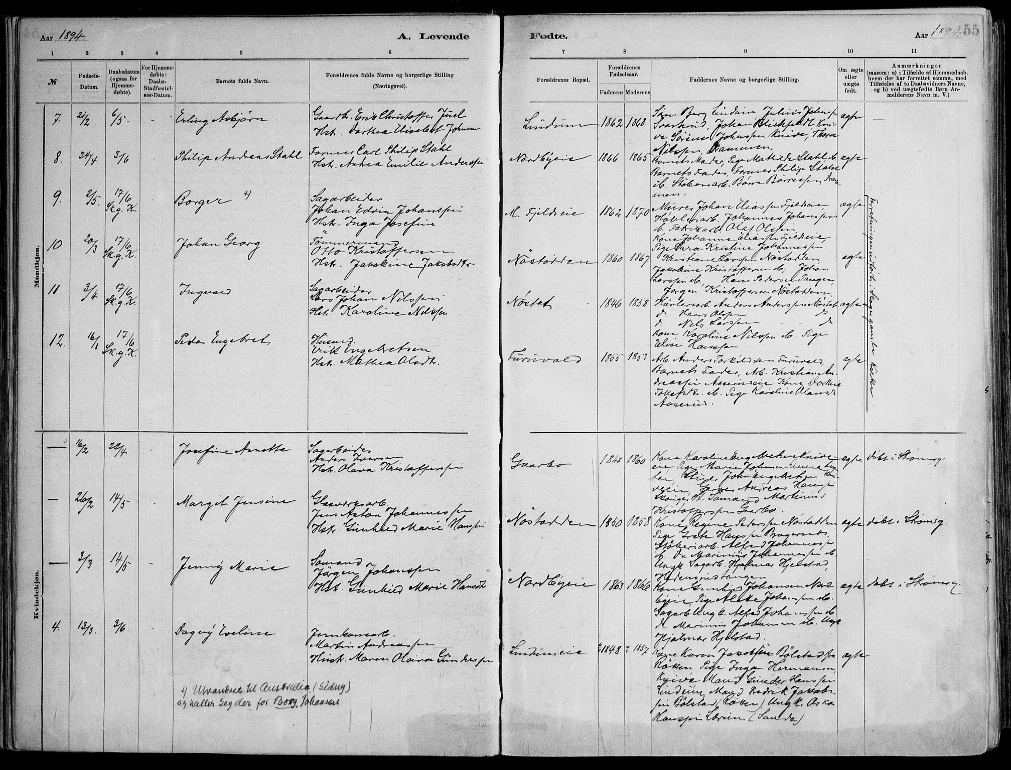 Skoger kirkebøker, AV/SAKO-A-59/F/Fa/L0006: Parish register (official) no. I 6, 1885-1910, p. 55