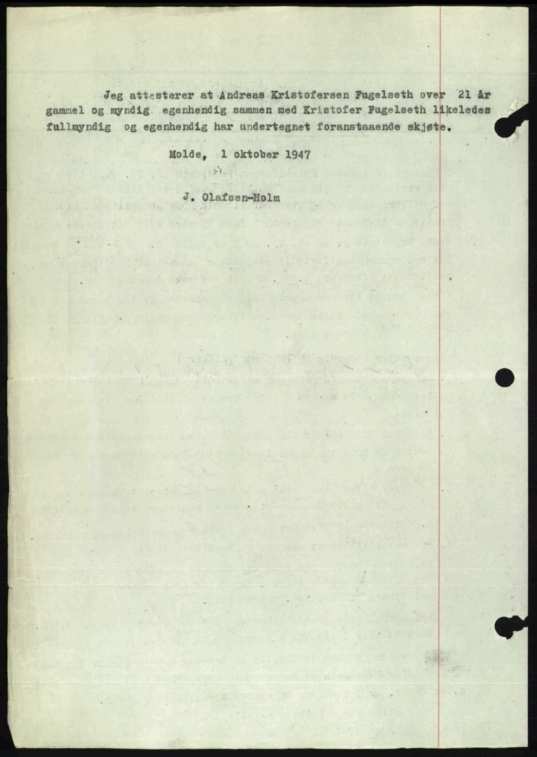 Romsdal sorenskriveri, AV/SAT-A-4149/1/2/2C: Mortgage book no. A24, 1947-1947, Diary no: : 2463/1947