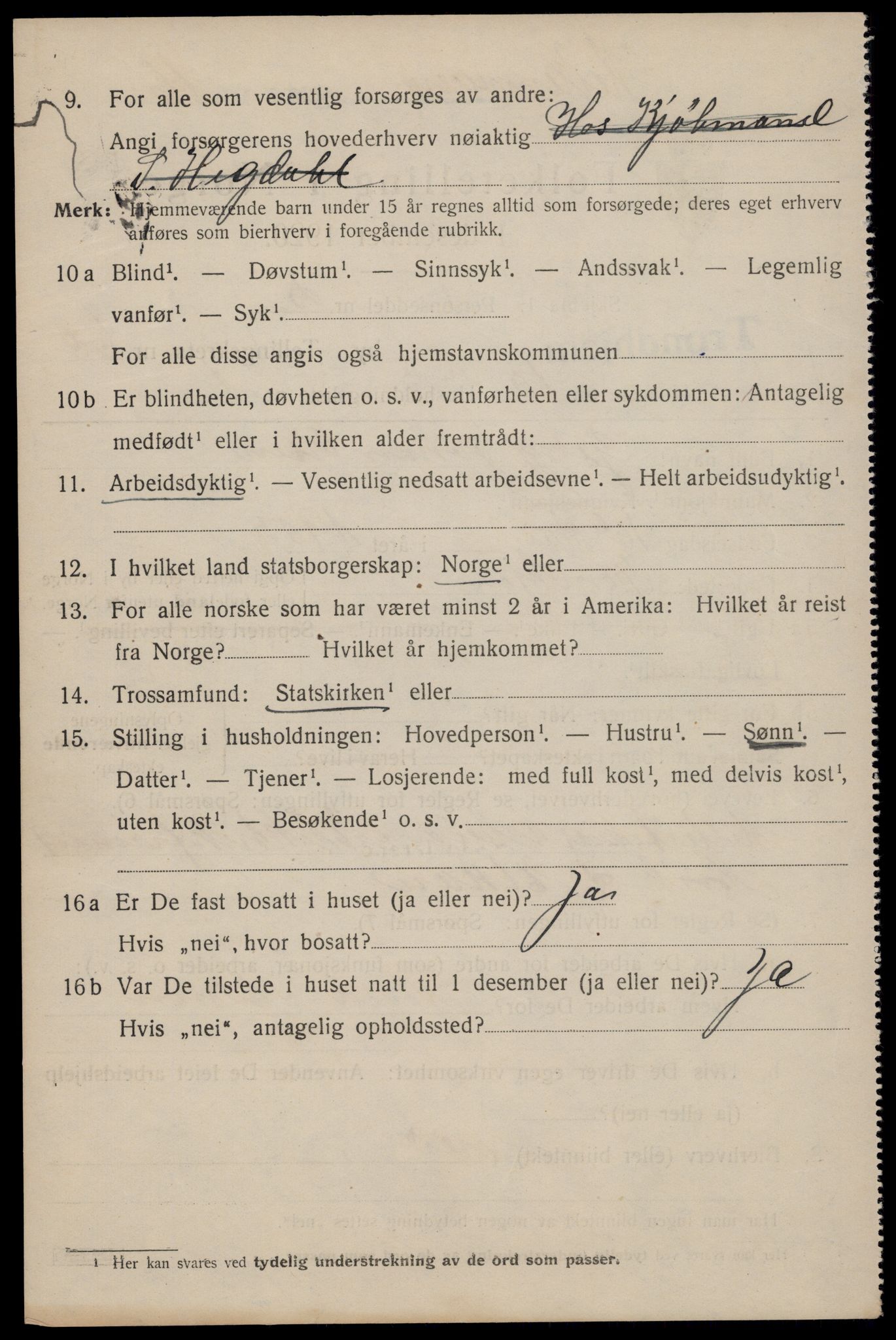 SAT, 1920 census for Trondheim, 1920, p. 121841