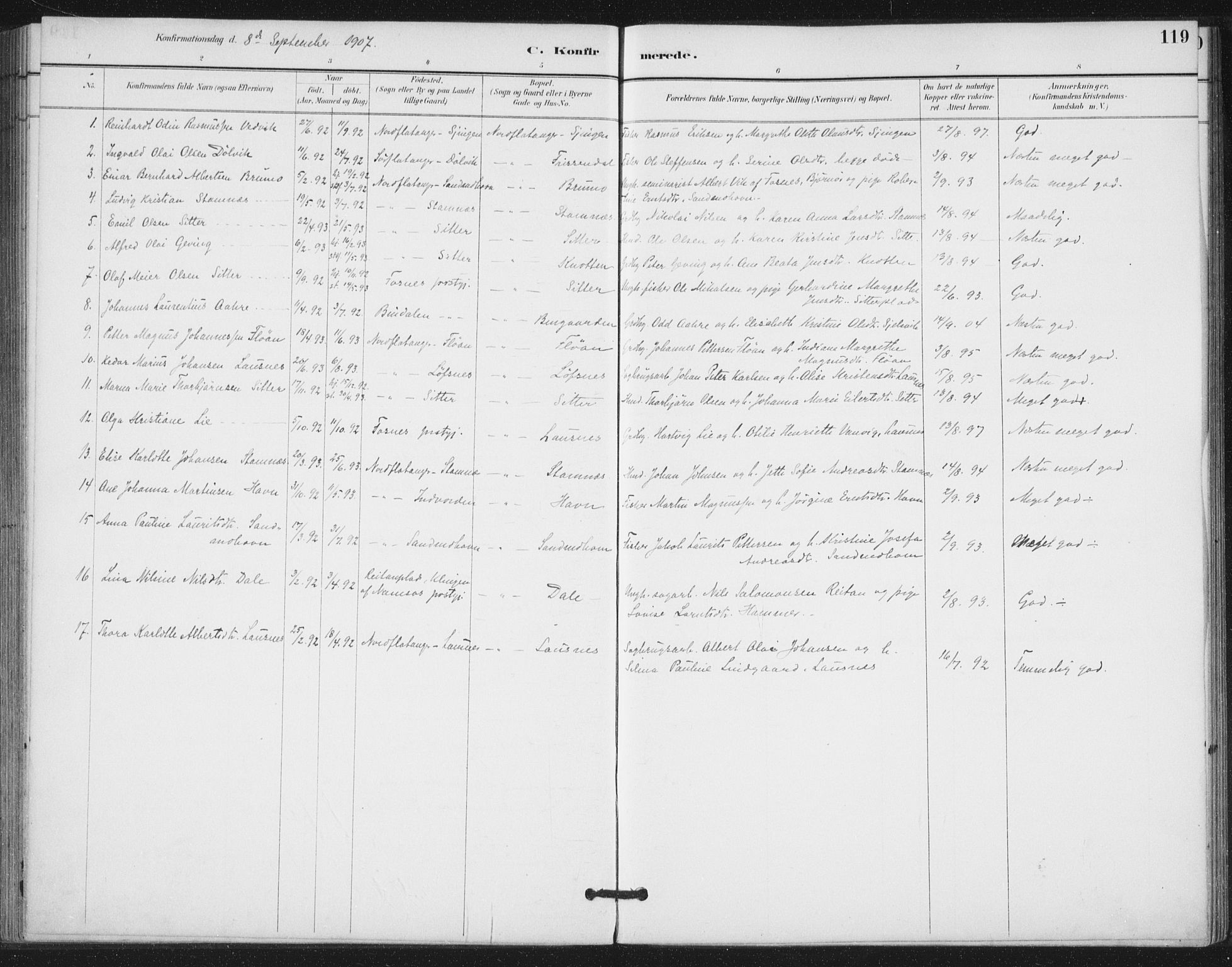 Ministerialprotokoller, klokkerbøker og fødselsregistre - Nord-Trøndelag, SAT/A-1458/772/L0603: Parish register (official) no. 772A01, 1885-1912, p. 119