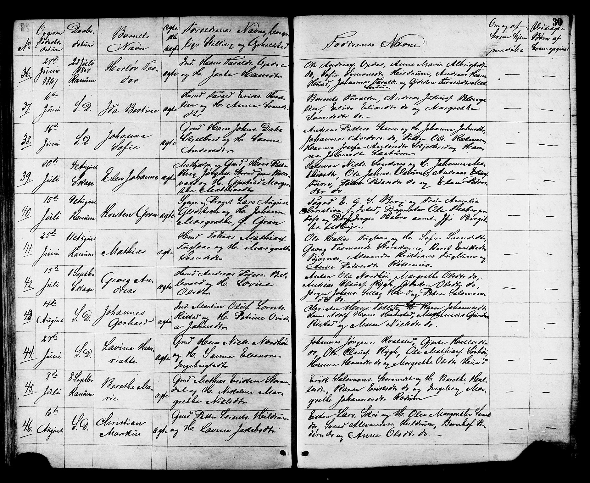 Ministerialprotokoller, klokkerbøker og fødselsregistre - Nord-Trøndelag, SAT/A-1458/764/L0553: Parish register (official) no. 764A08, 1858-1880, p. 30
