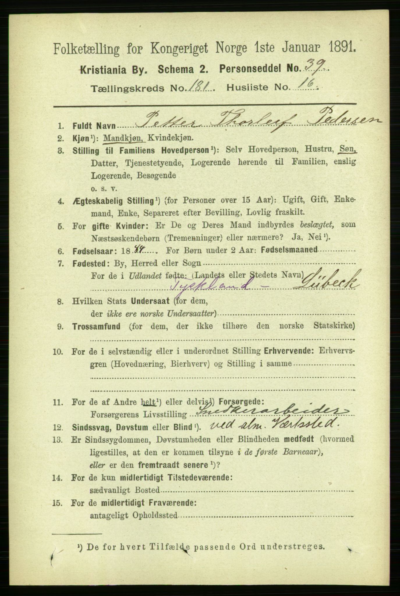 RA, 1891 census for 0301 Kristiania, 1891, p. 108746