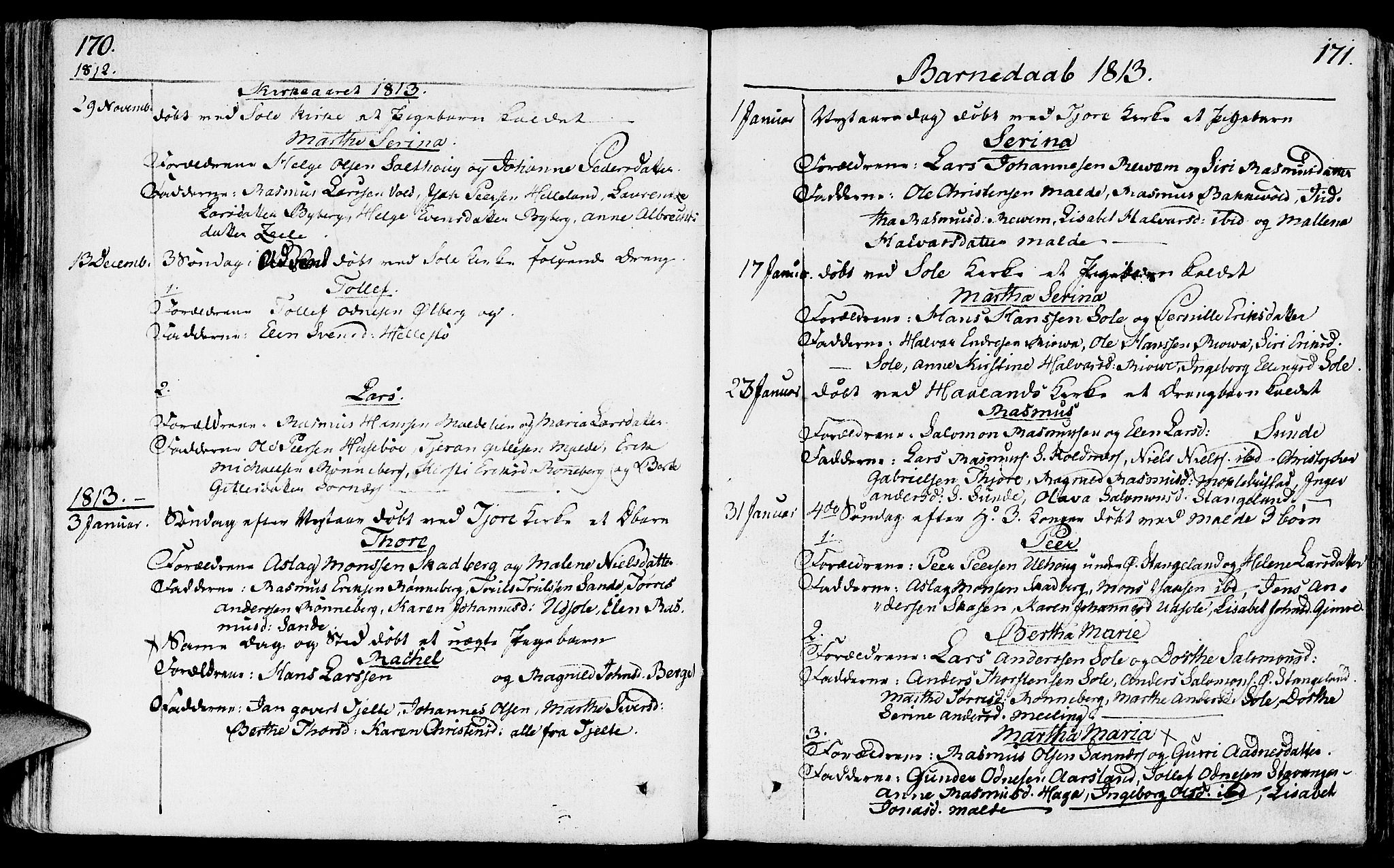 Håland sokneprestkontor, SAST/A-101802/001/30BA/L0003: Parish register (official) no. A 3, 1794-1815, p. 170-171