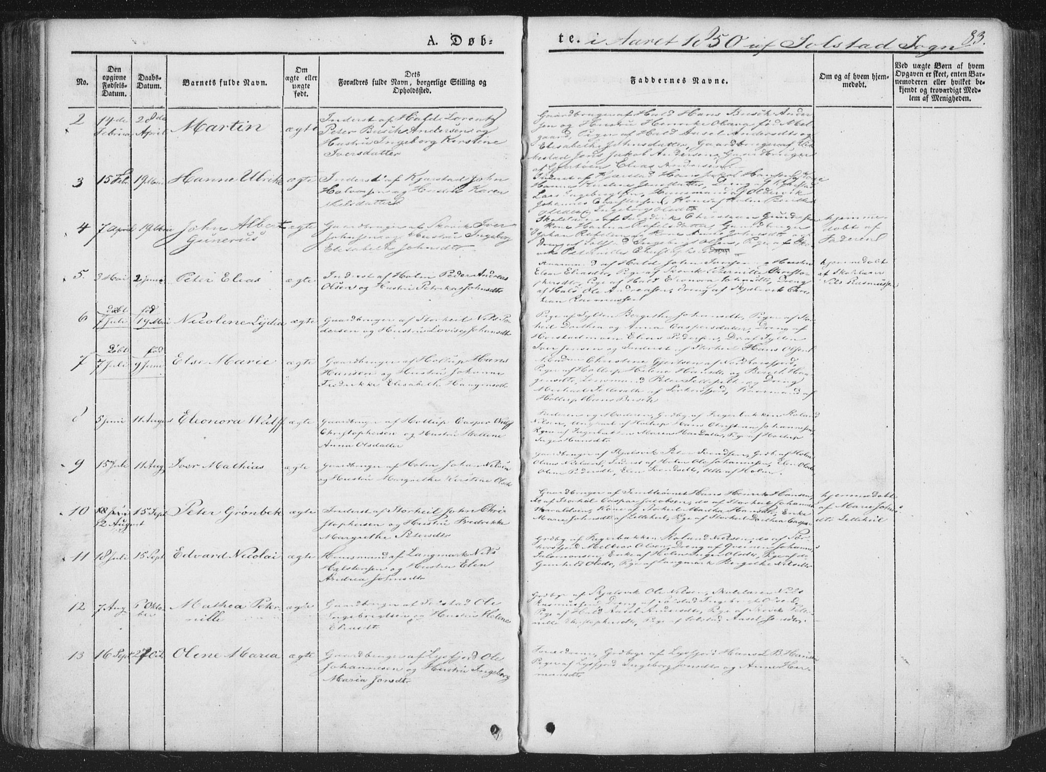 Ministerialprotokoller, klokkerbøker og fødselsregistre - Nordland, SAT/A-1459/810/L0145: Parish register (official) no. 810A07 /2, 1841-1862, p. 83