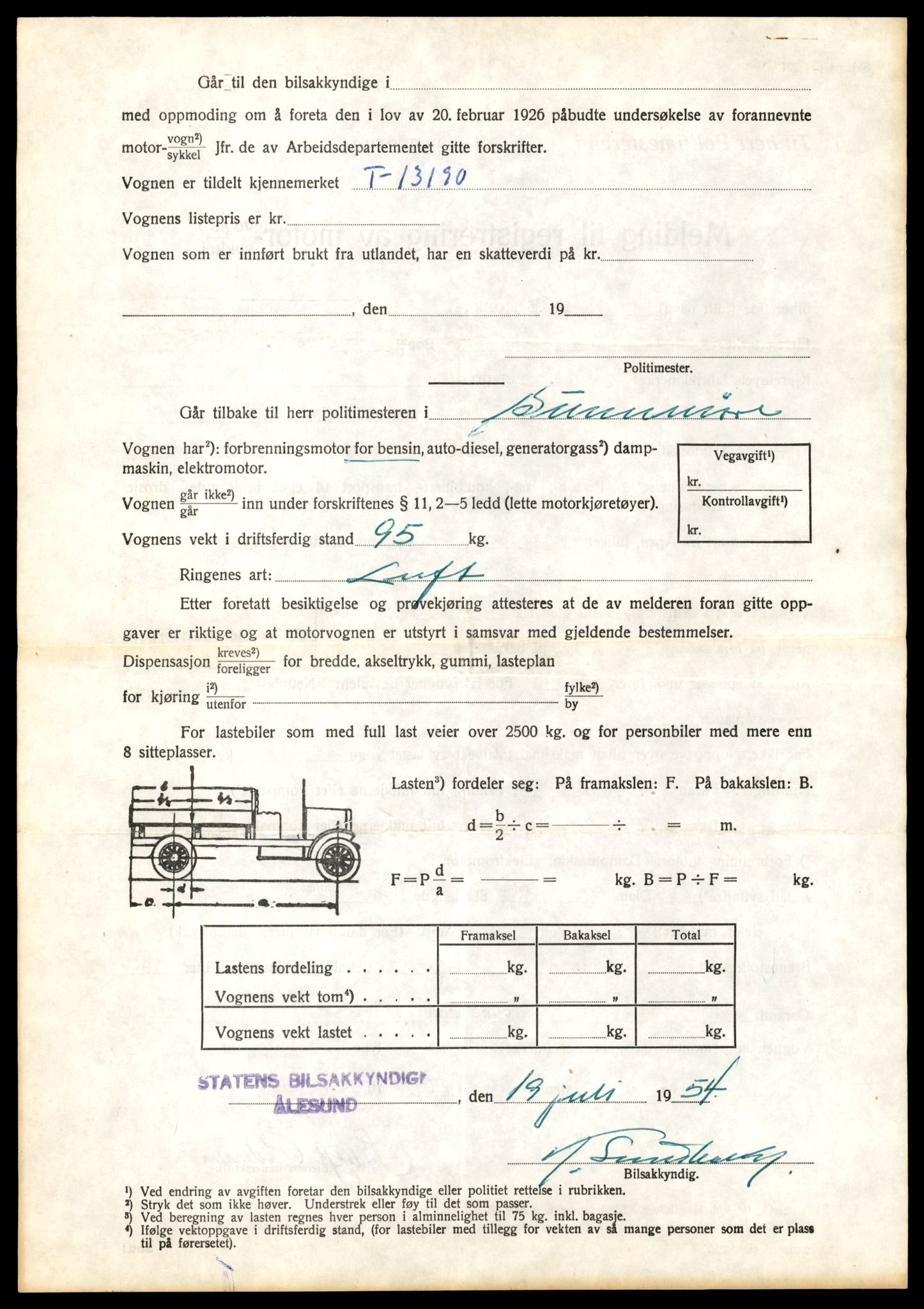 Møre og Romsdal vegkontor - Ålesund trafikkstasjon, SAT/A-4099/F/Fe/L0038: Registreringskort for kjøretøy T 13180 - T 13360, 1927-1998, p. 172