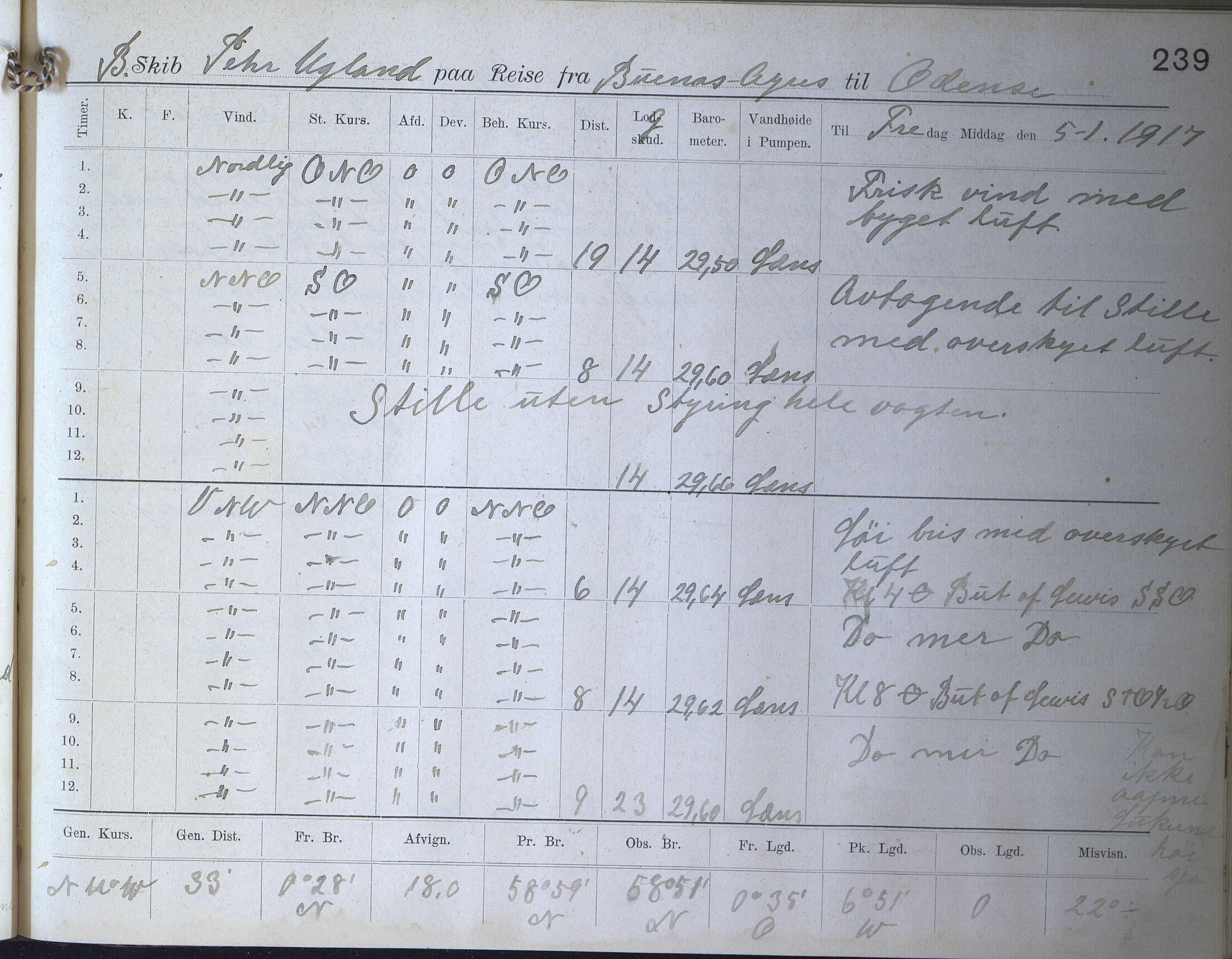 Fartøysarkivet, AAKS/PA-1934/F/L0272: Pehr Ugland (bark), 1891-1929, p. 239