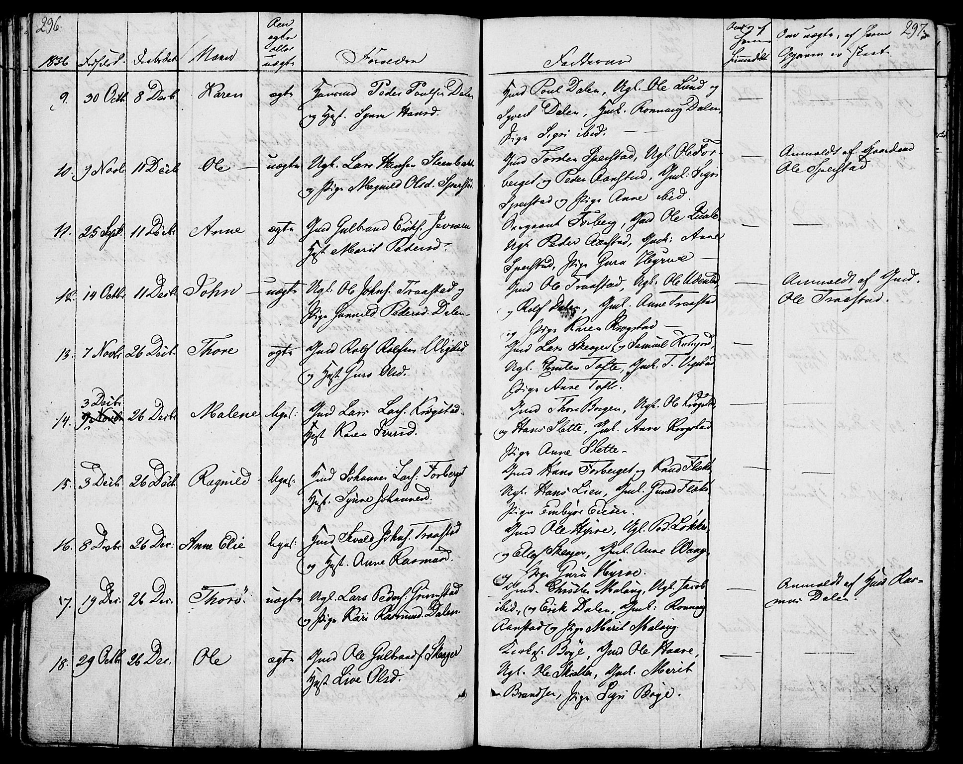 Lom prestekontor, SAH/PREST-070/K/L0005: Parish register (official) no. 5, 1825-1837, p. 296-297