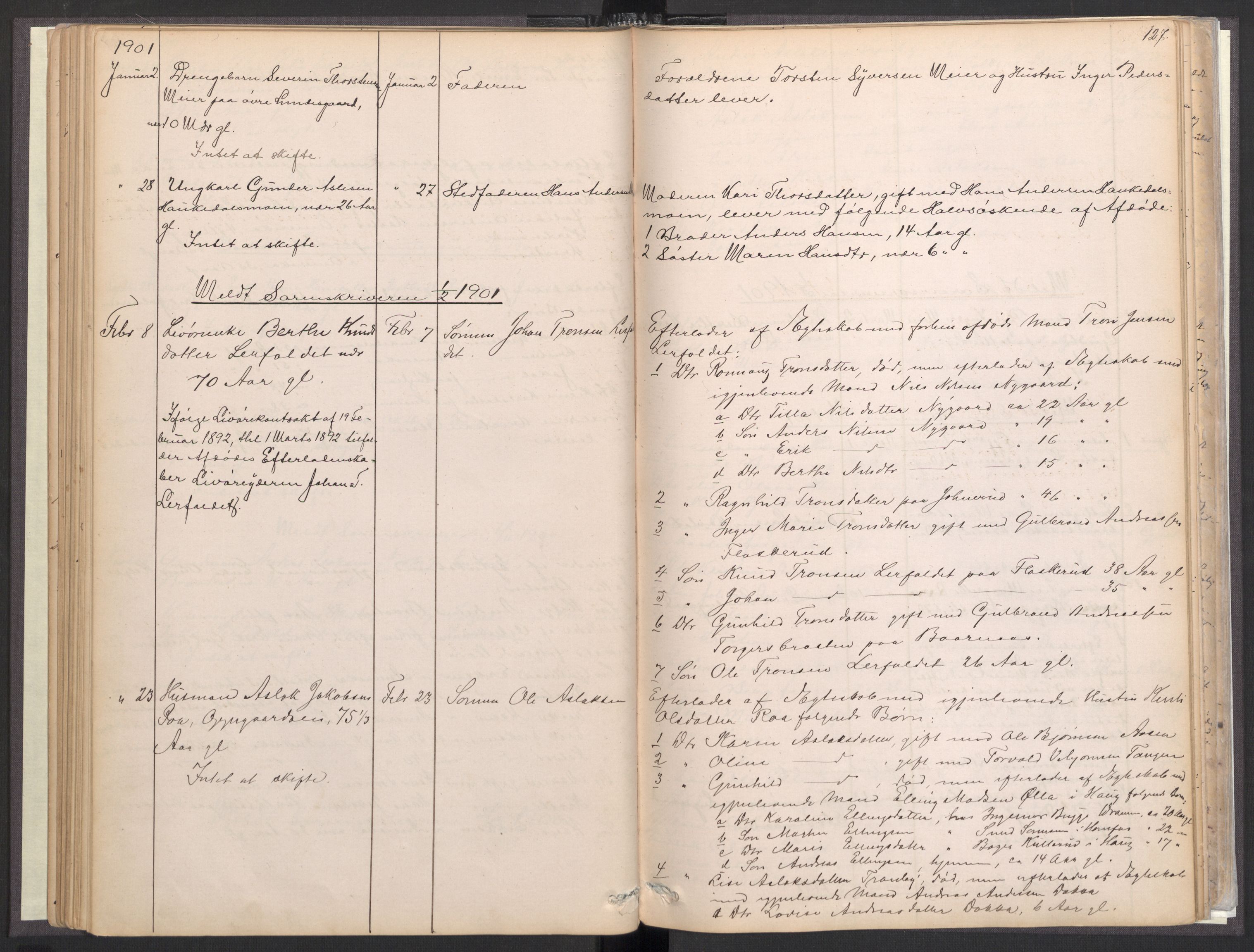 Lunder lensmannskontor, AV/SAKO-A-619/H/Ha/L0001: Dødsanmeldelsesprotokoll, 1863-1922, p. 126-127