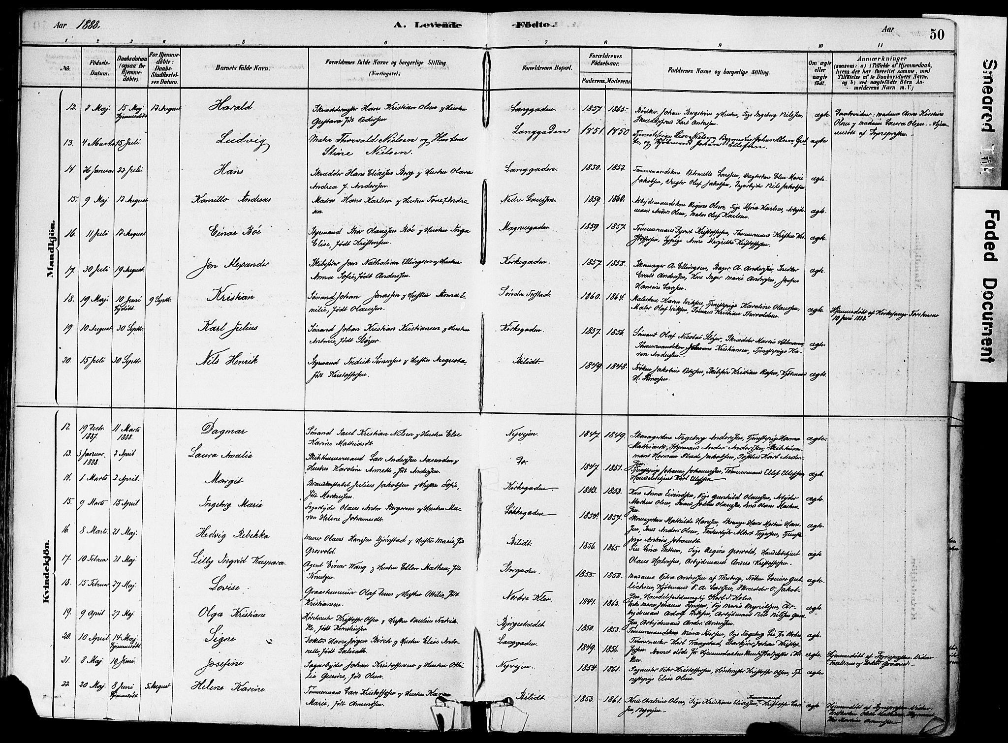 Holmestrand kirkebøker, AV/SAKO-A-346/F/Fa/L0004: Parish register (official) no. 4, 1880-1901, p. 50