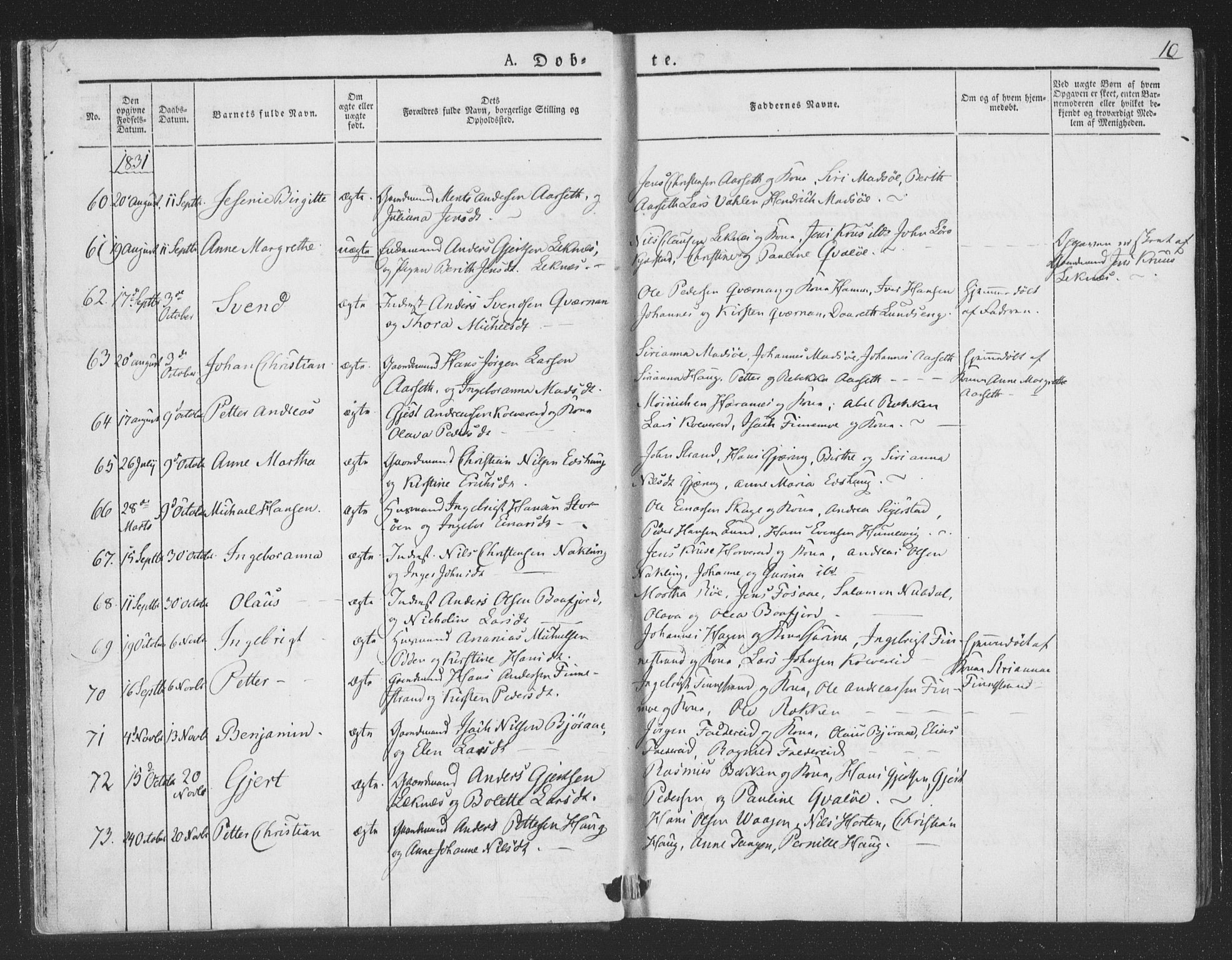 Ministerialprotokoller, klokkerbøker og fødselsregistre - Nord-Trøndelag, SAT/A-1458/780/L0639: Parish register (official) no. 780A04, 1830-1844, p. 10
