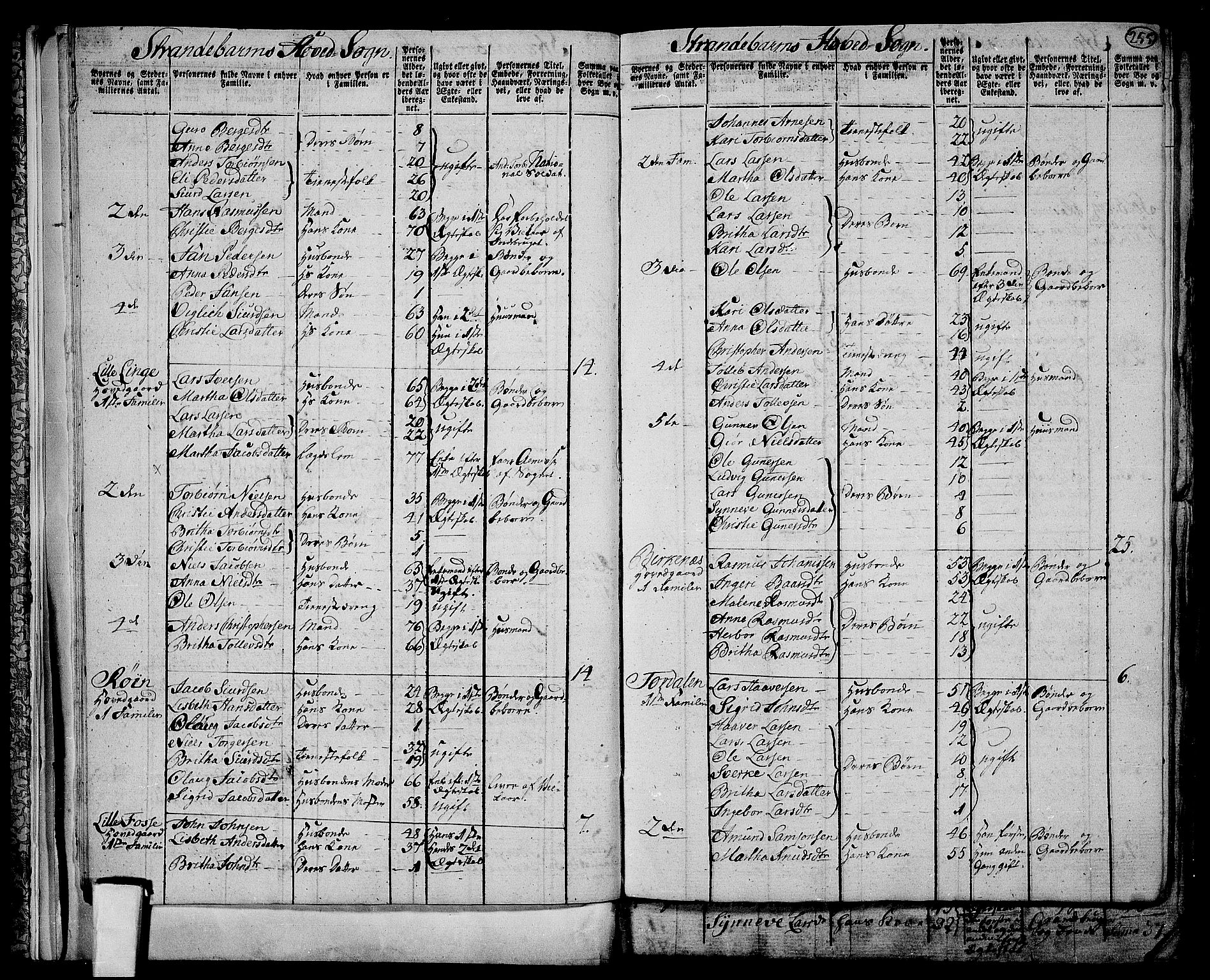 RA, 1801 census for 1226P Strandebarm, 1801, p. 254b-255a