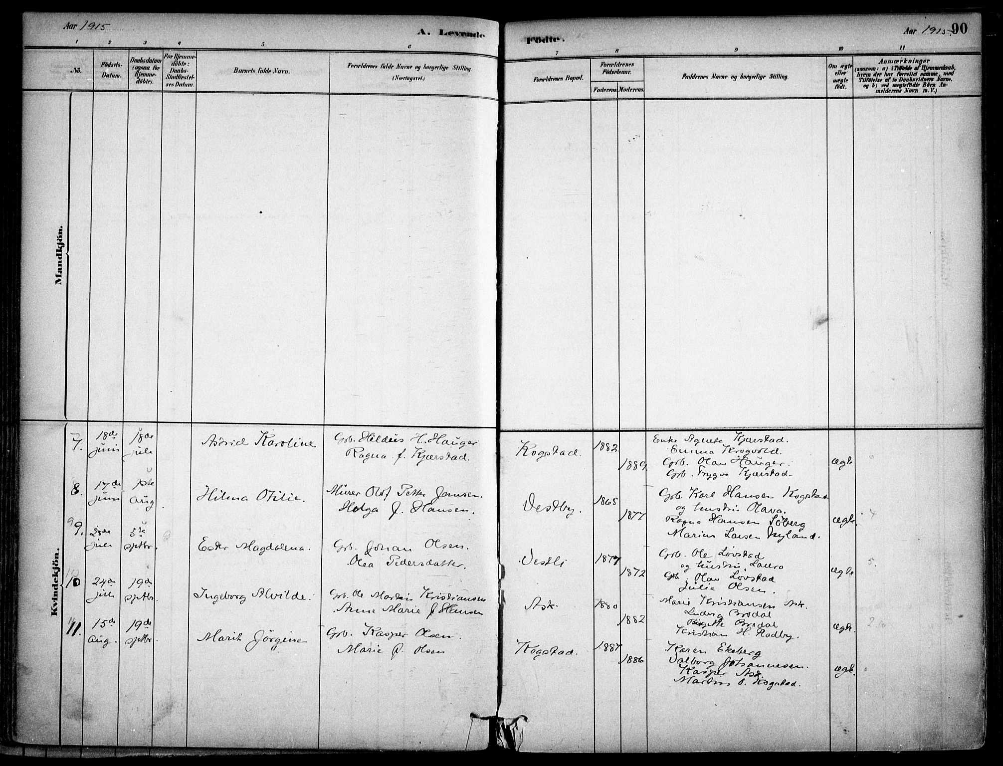 Gjerdrum prestekontor Kirkebøker, SAO/A-10412b/F/Fb/L0001: Parish register (official) no. II 1, 1881-1921, p. 90