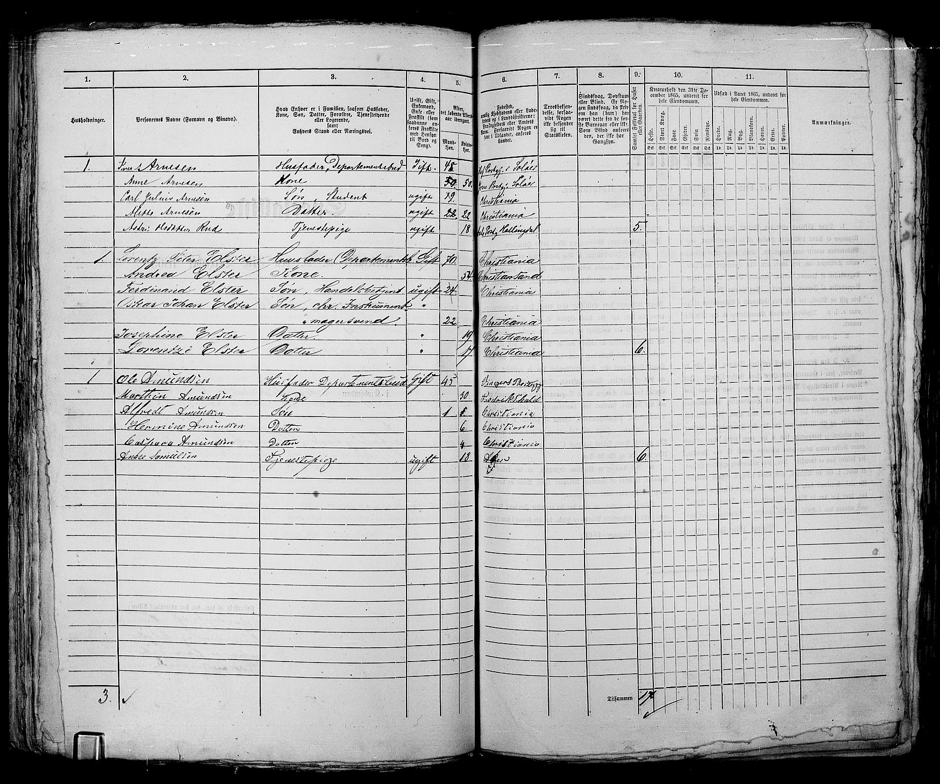 RA, 1865 census for Kristiania, 1865, p. 1861